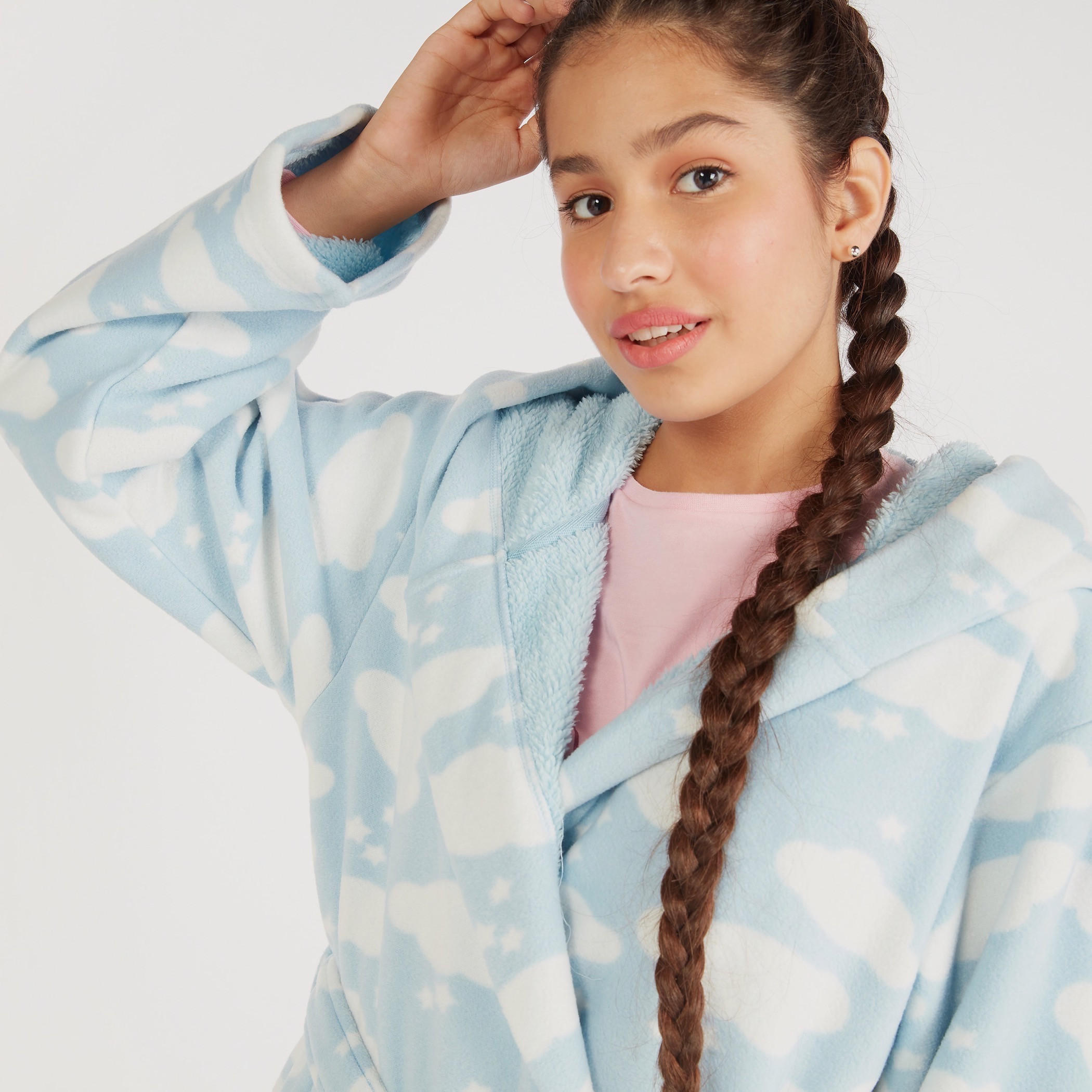 روب نوم بطبعات وقبعة وحزام وحيوب-women-clothing-nightwear-robes-image-5