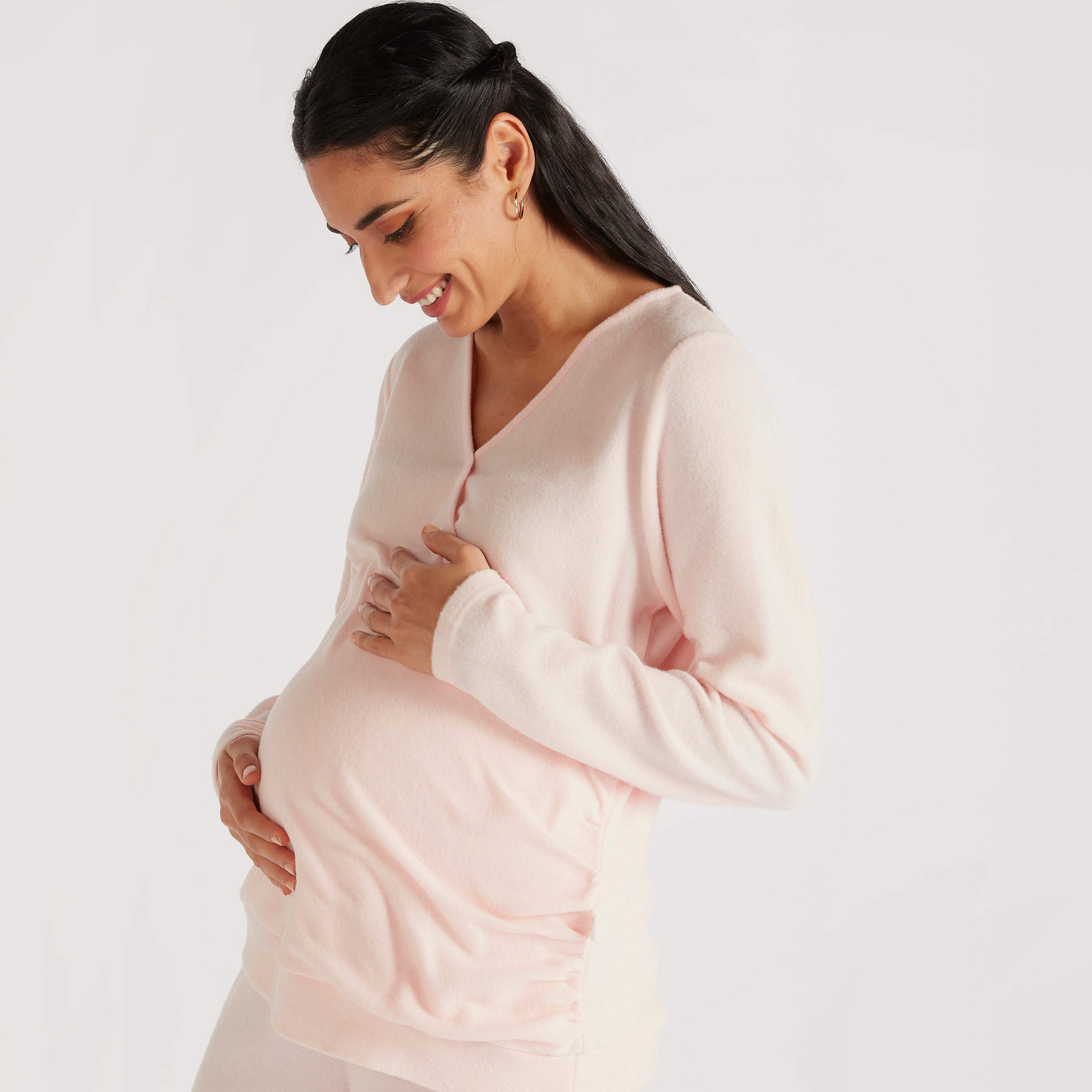 طقم بنطلون بيجاما وبلوزة بياقة v للحوامل-women-clothing-maternity-nightwear-image-3