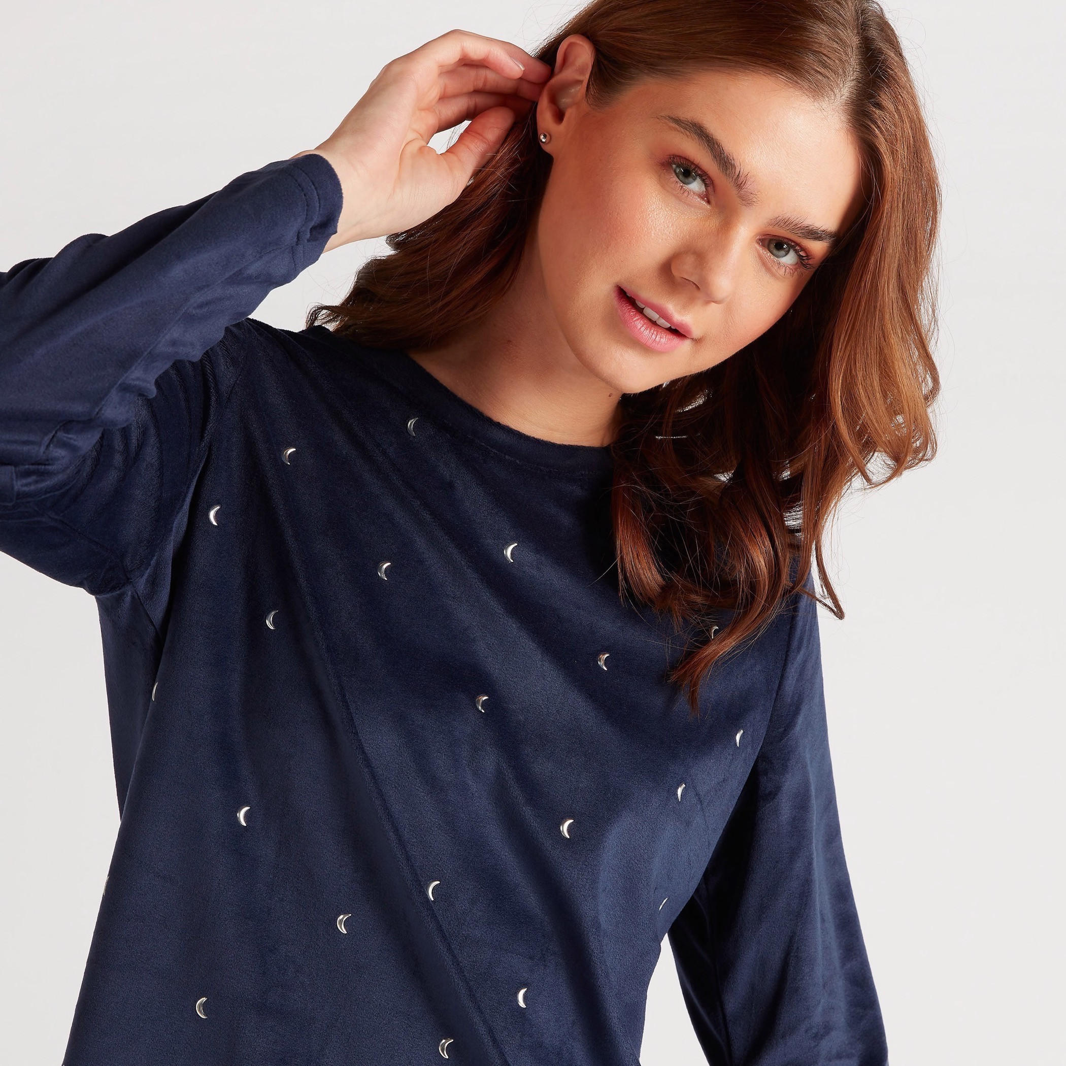 Embellished Crew Neck T-shirt and Pyjama Set-women-clothing-nightwear-pyjamas-longsets-image-3