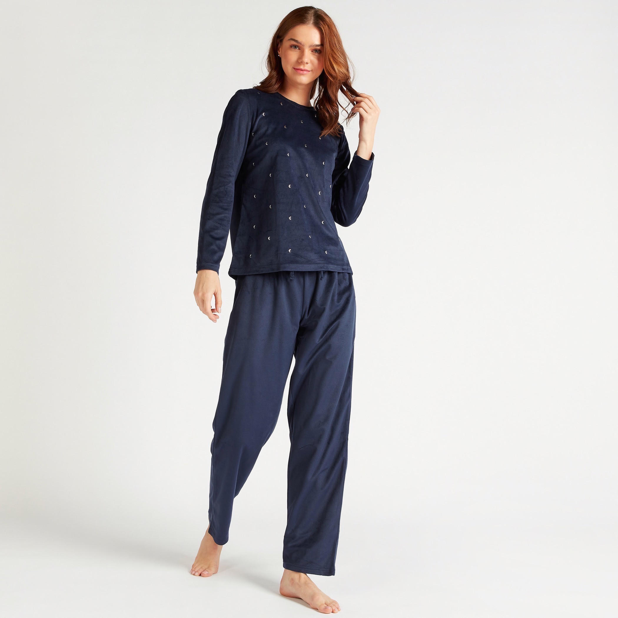Embellished Crew Neck T-shirt and Pyjama Set-women-clothing-nightwear-pyjamas-longsets-image-5