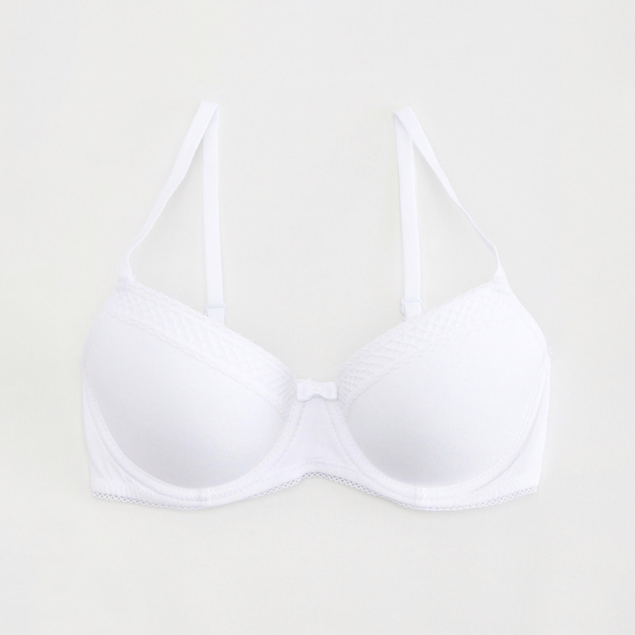 صدرية ديمي مبطّنة سادة بخطّافة إغلاق ناعمة-women-clothing-lingerie-bras-image-1