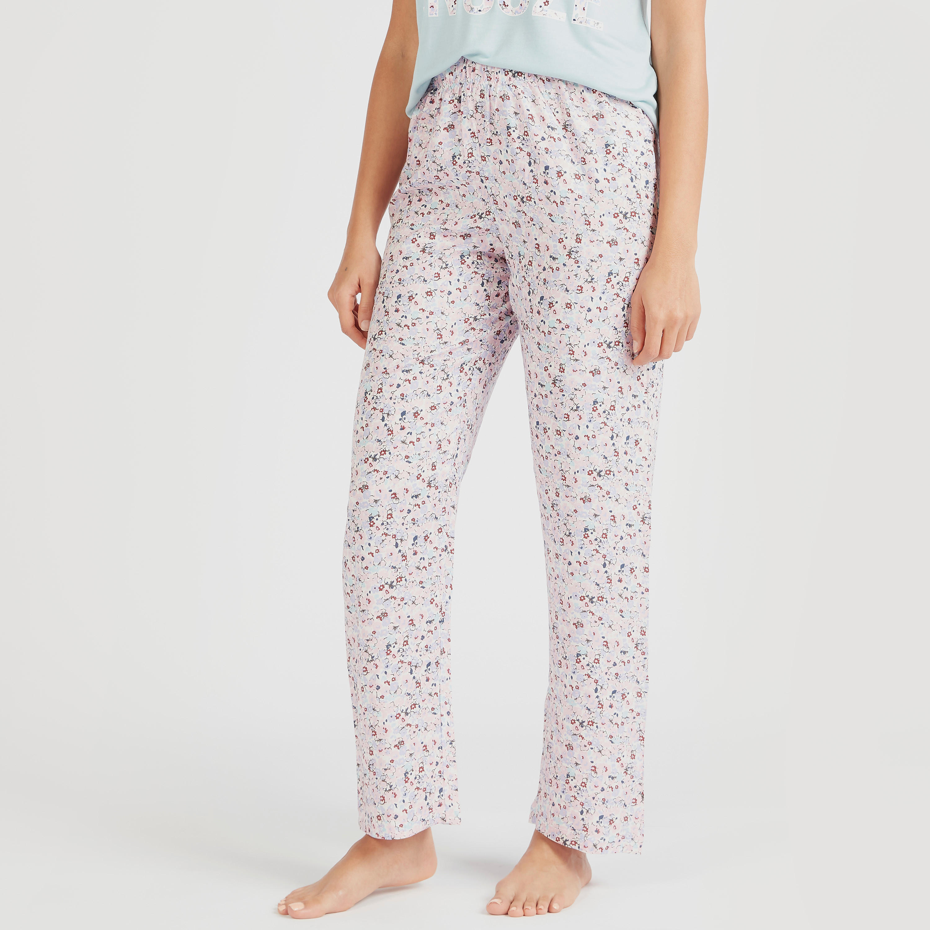 Printed Short Sleeves T-shirt and Pyjama Set-women-clothing-nightwear-pyjamas-longsets-image-4