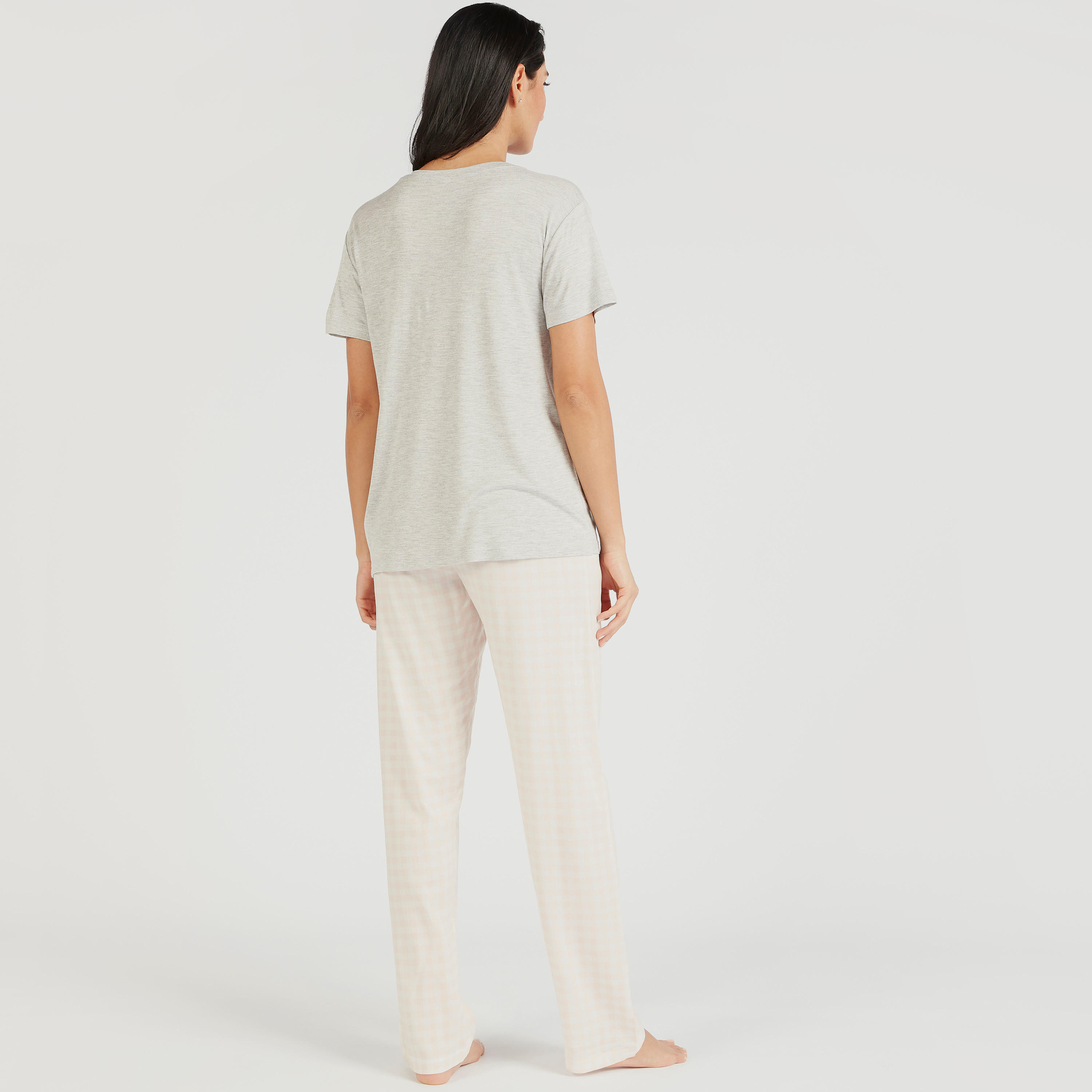 طقم بنطلون بيجاما وتيشيرت بأكمام قصيرة وطبعات-women-clothing-nightwear-pyjamas-longsets-image-4