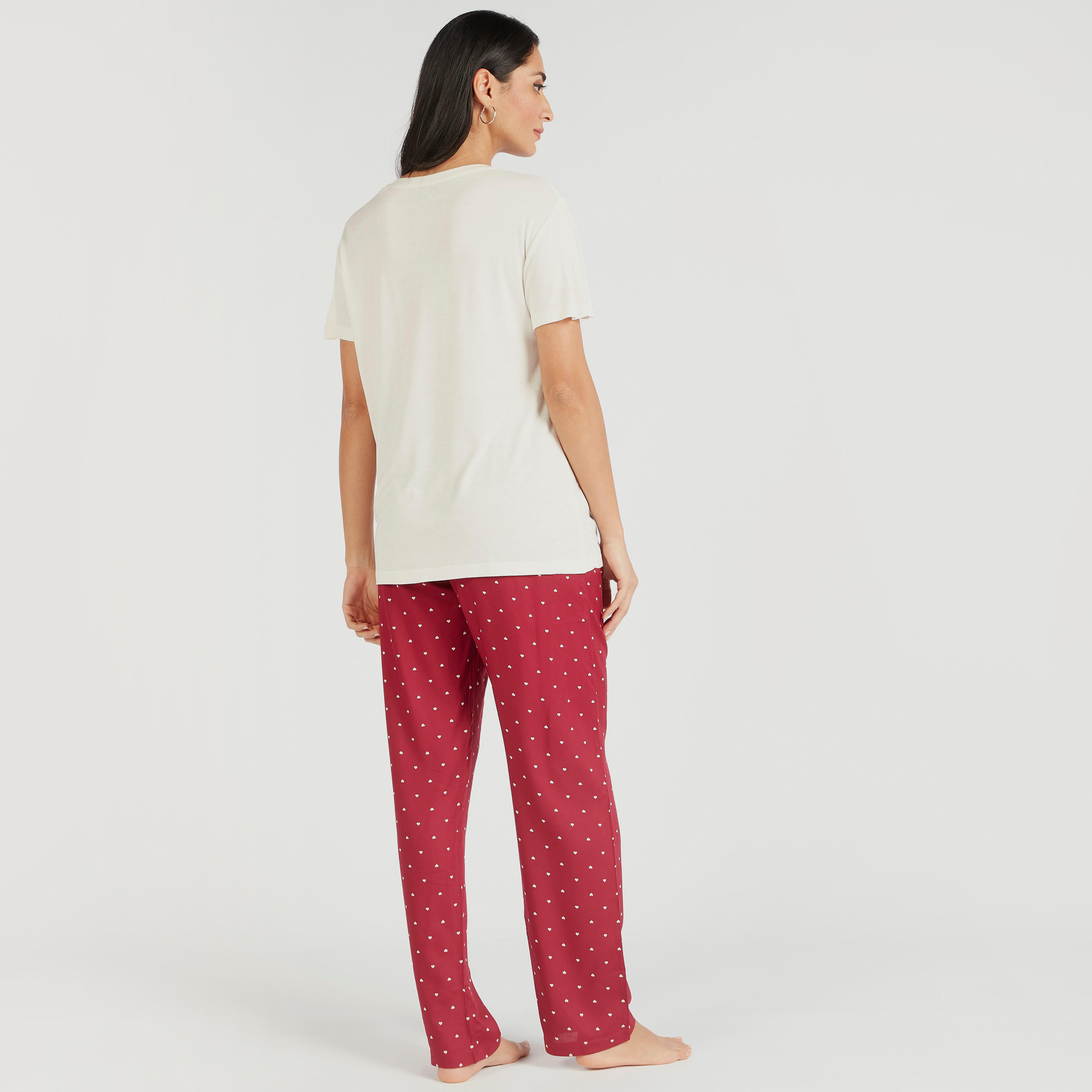 طقم بنطلون بيجاما وتيشيرت بأكمام قصيرة وطبعات-women-clothing-nightwear-pyjamas-longsets-image-4