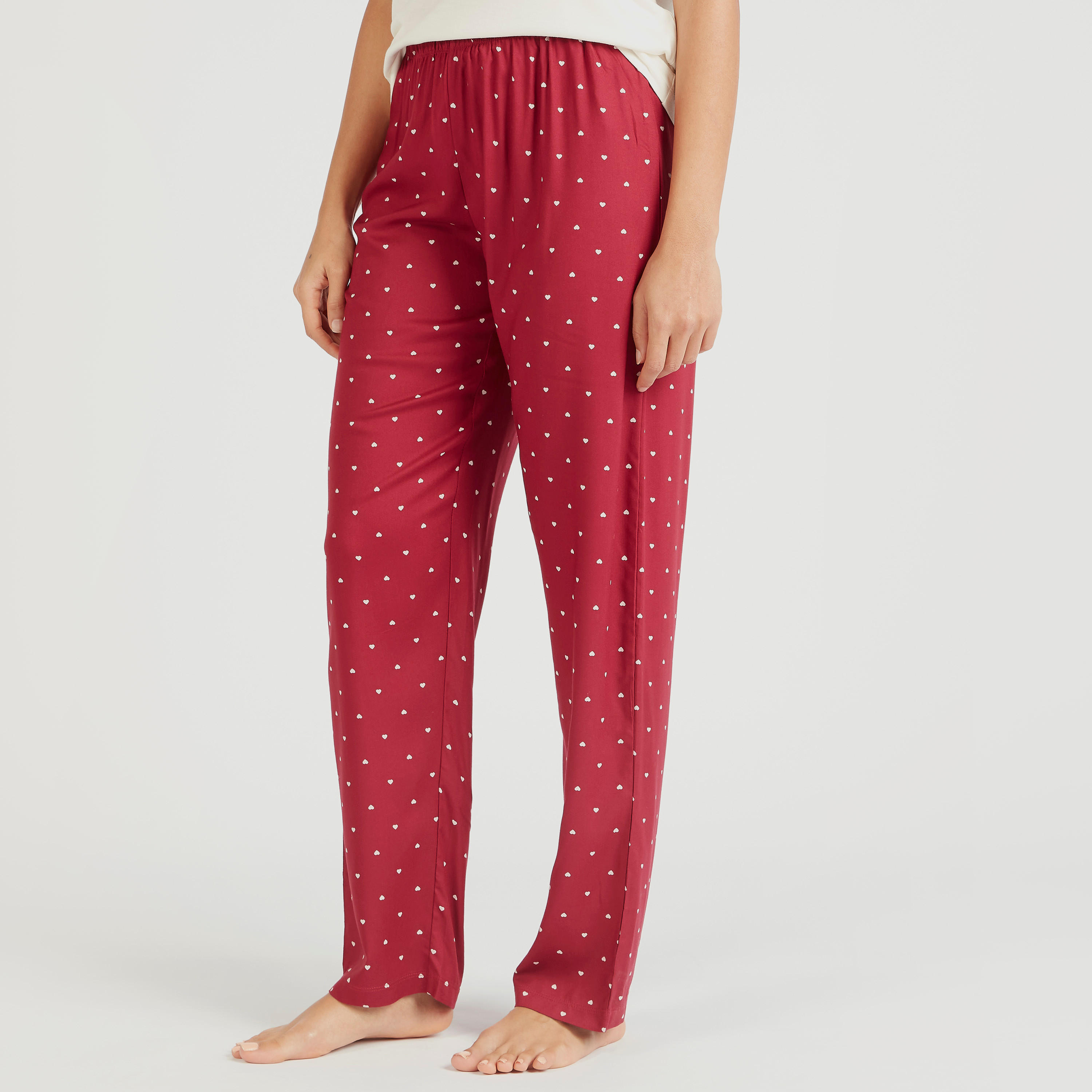 طقم بنطلون بيجاما وتيشيرت بأكمام قصيرة وطبعات-women-clothing-nightwear-pyjamas-longsets-image-5