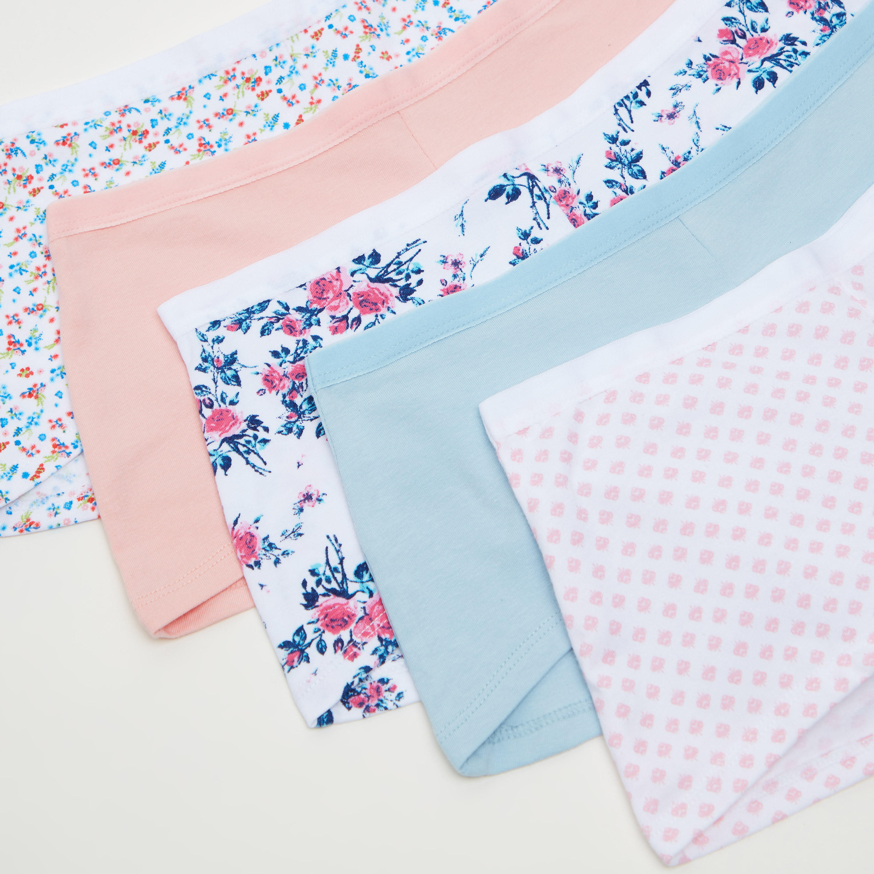 سروال بوي شورت بخصر مطّاطي - طقم من 5 قطع متنوّعة-women-clothing-lingerie-panties-image-2