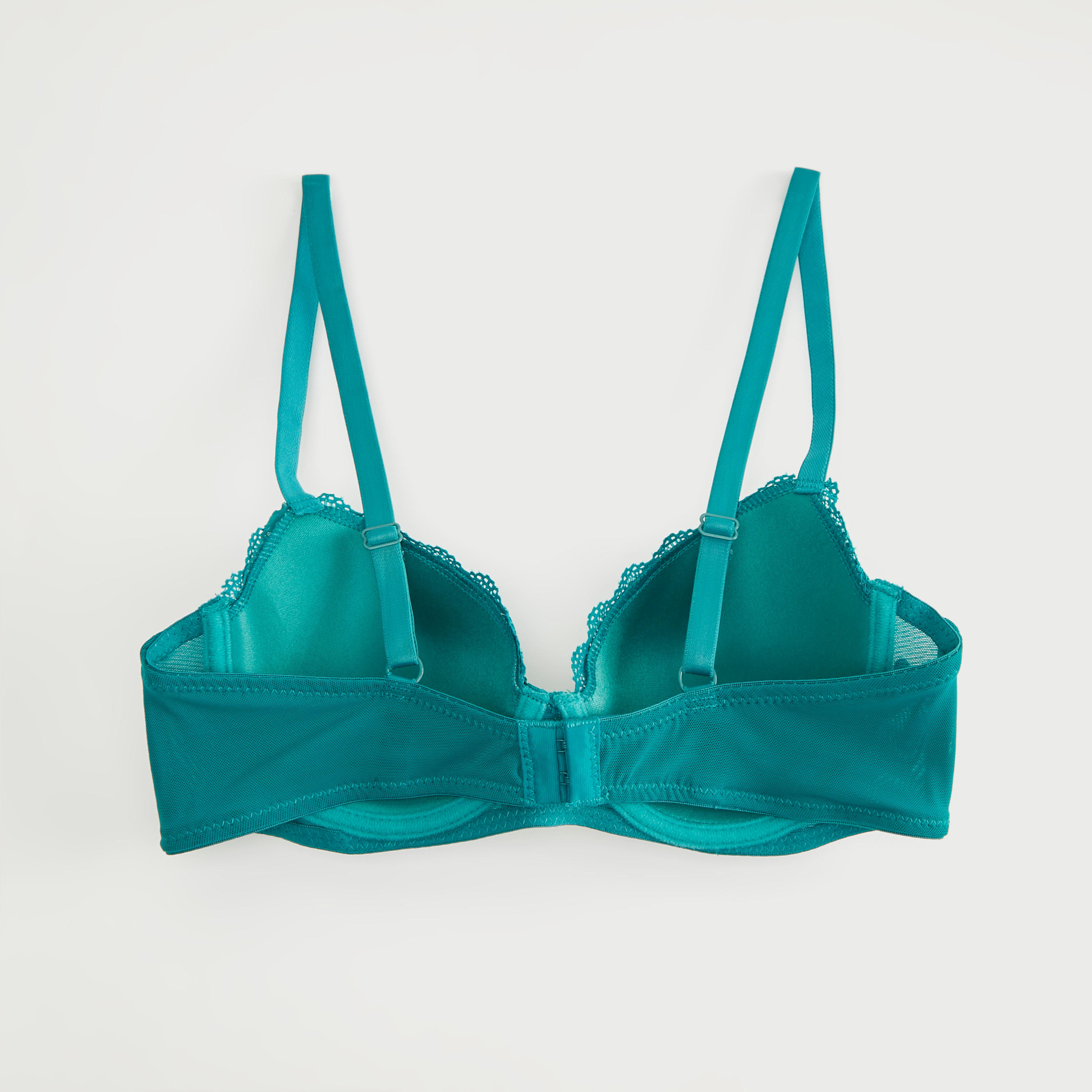 حمالة صدر تيشيرت بتصميم مبطّن ومنقط وتفاصيل دانتيل وشبكة-women-clothing-lingerie-bras-image-3