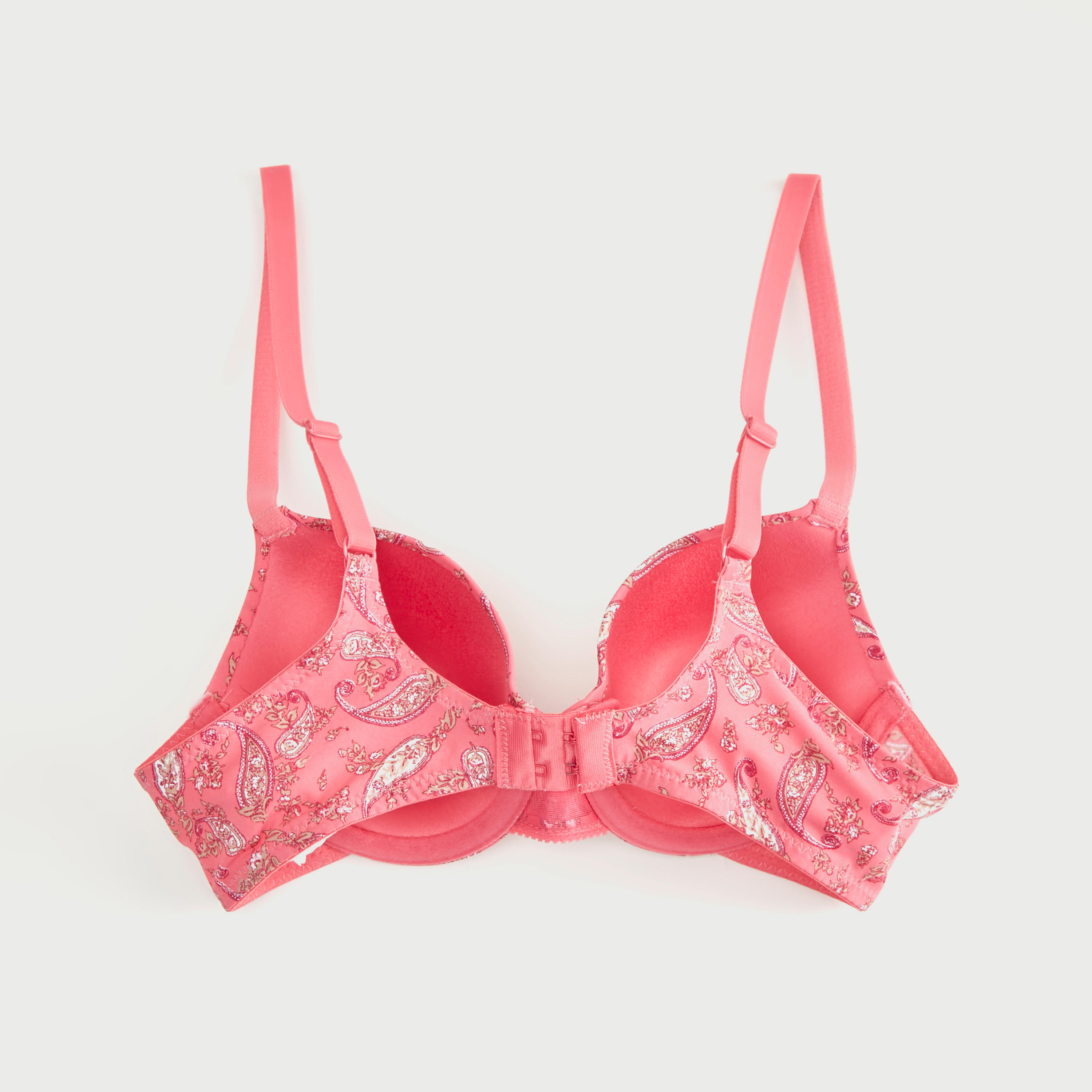 صدريّة تيشيرت مبطّنة بحمّالات قابلة للتّعديل وطبعات بيزلي-women-clothing-lingerie-bras-image-3