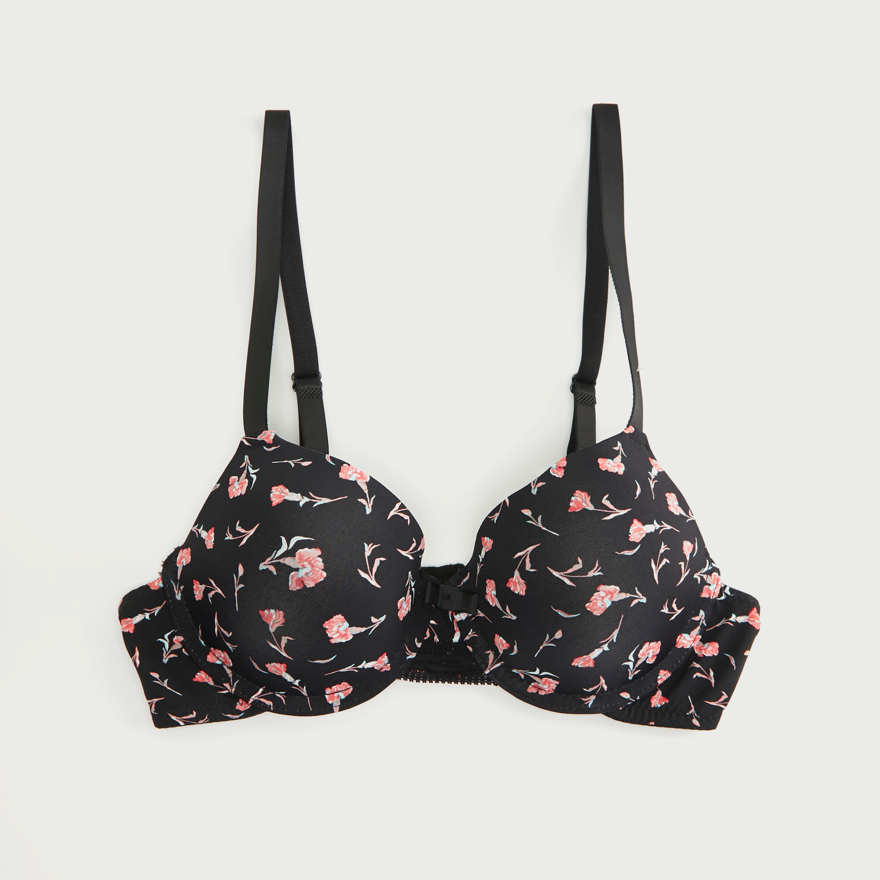 صدريّة بلانج مبطّنة بحمّالات قابلة للتّعديل وطبعات زهرية-women-clothing-lingerie-bras-image-1