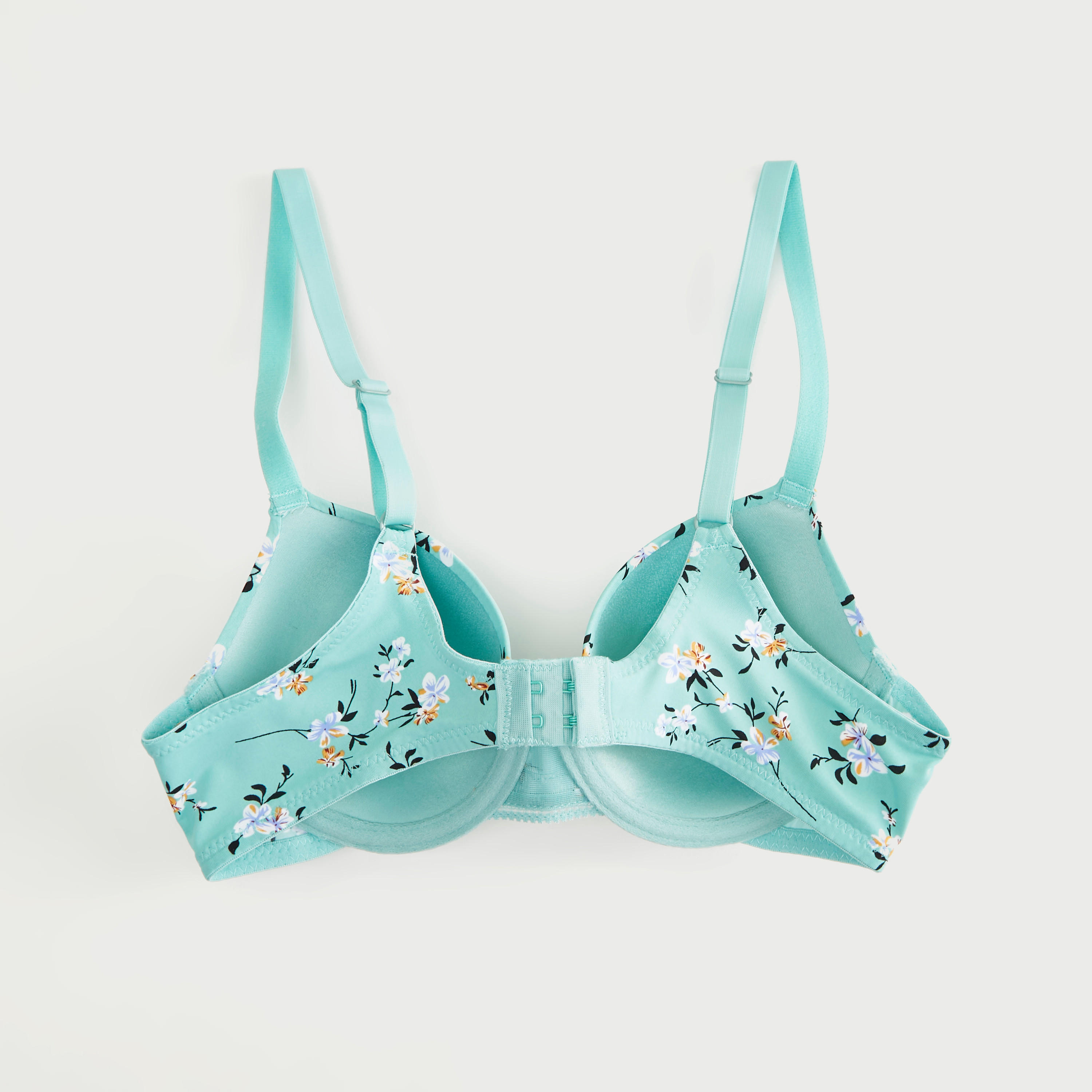 صدريّة تيشيرت مبطّنة بطبعات أزهار وحمّالات قابلة للتّعديل-women-clothing-lingerie-bras-image-2