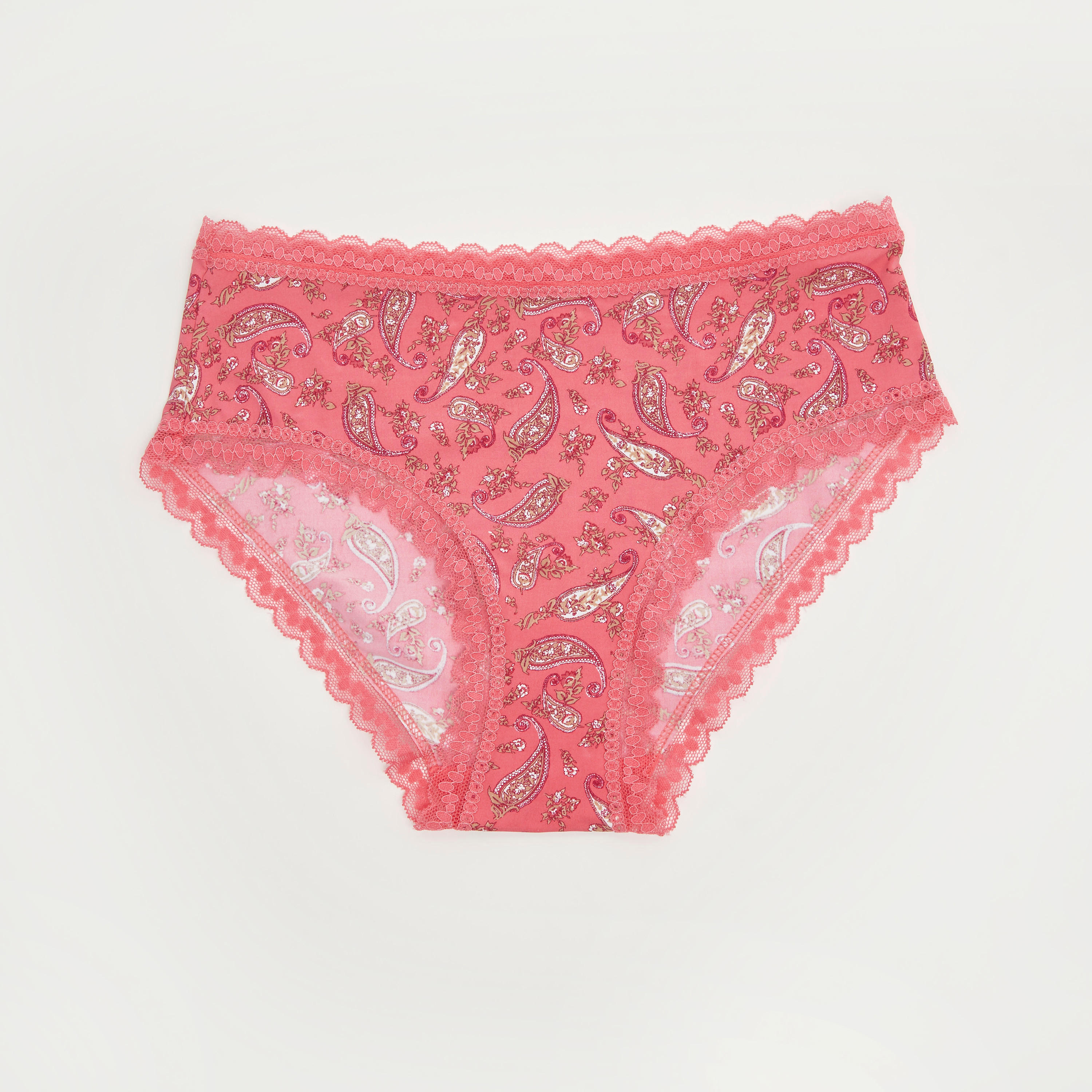 سروال داخلي هيبستر بتفاصيل دانتيل صدفية وطبعات بيزلي-women-clothing-lingerie-panties-image-1