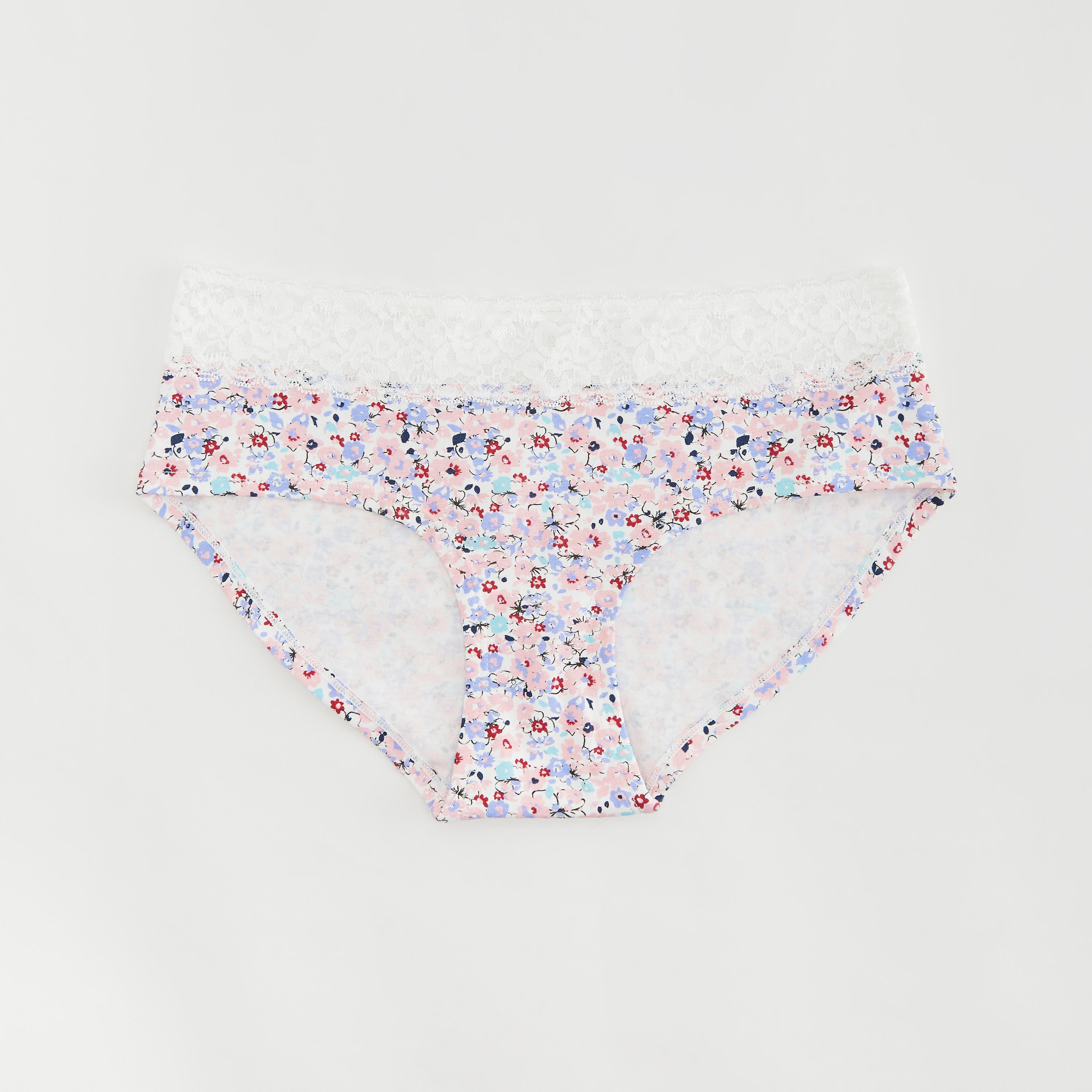 سراويل داخلية هيبستر بخصر مطاطي بتفاصيل دانتيل وطبعات أزهار-women-clothing-lingerie-panties-image-1
