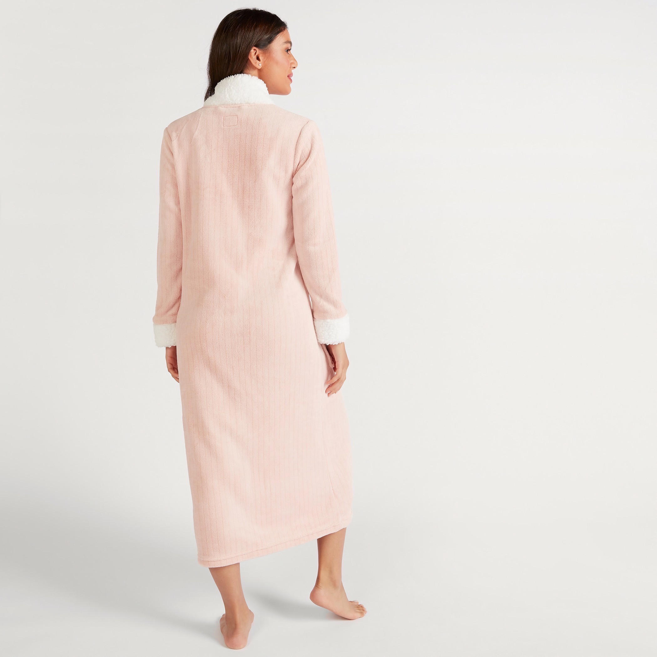 Textured Robe with Zip Closure and Pockets-women-clothing-nightwear-robes-image-4