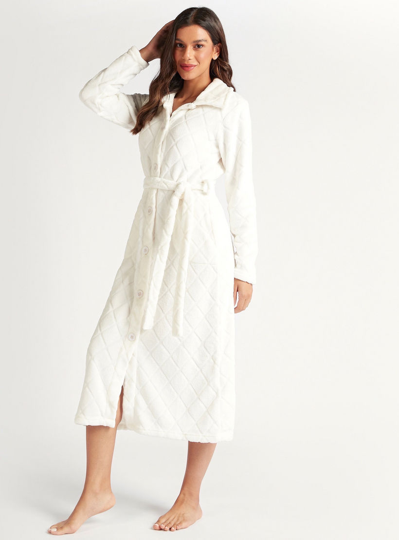 روب بارز الملمس بحزام ربط وجيوب-women-clothing-nightwear-robes-image-1