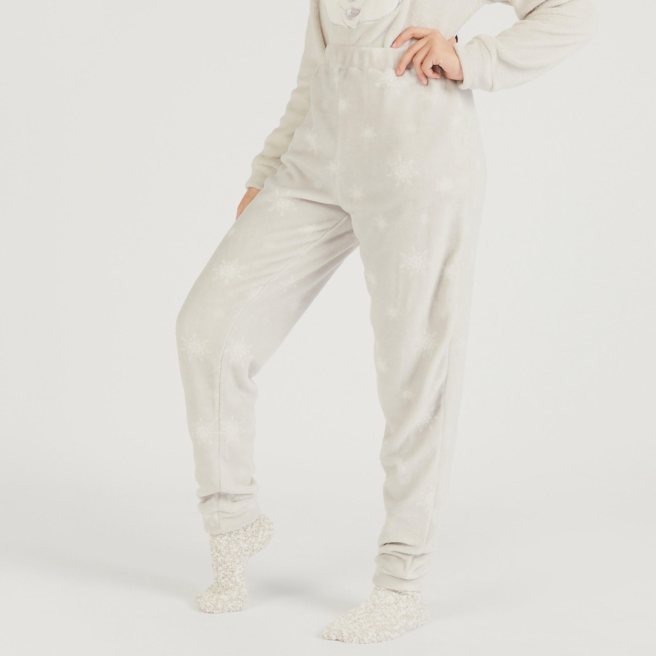 طقم بنطلون بيجاما وسويت شيرت بياقة ضيقة وزينة أرنب-women-clothing-nightwear-pyjamas-longsets-image-5