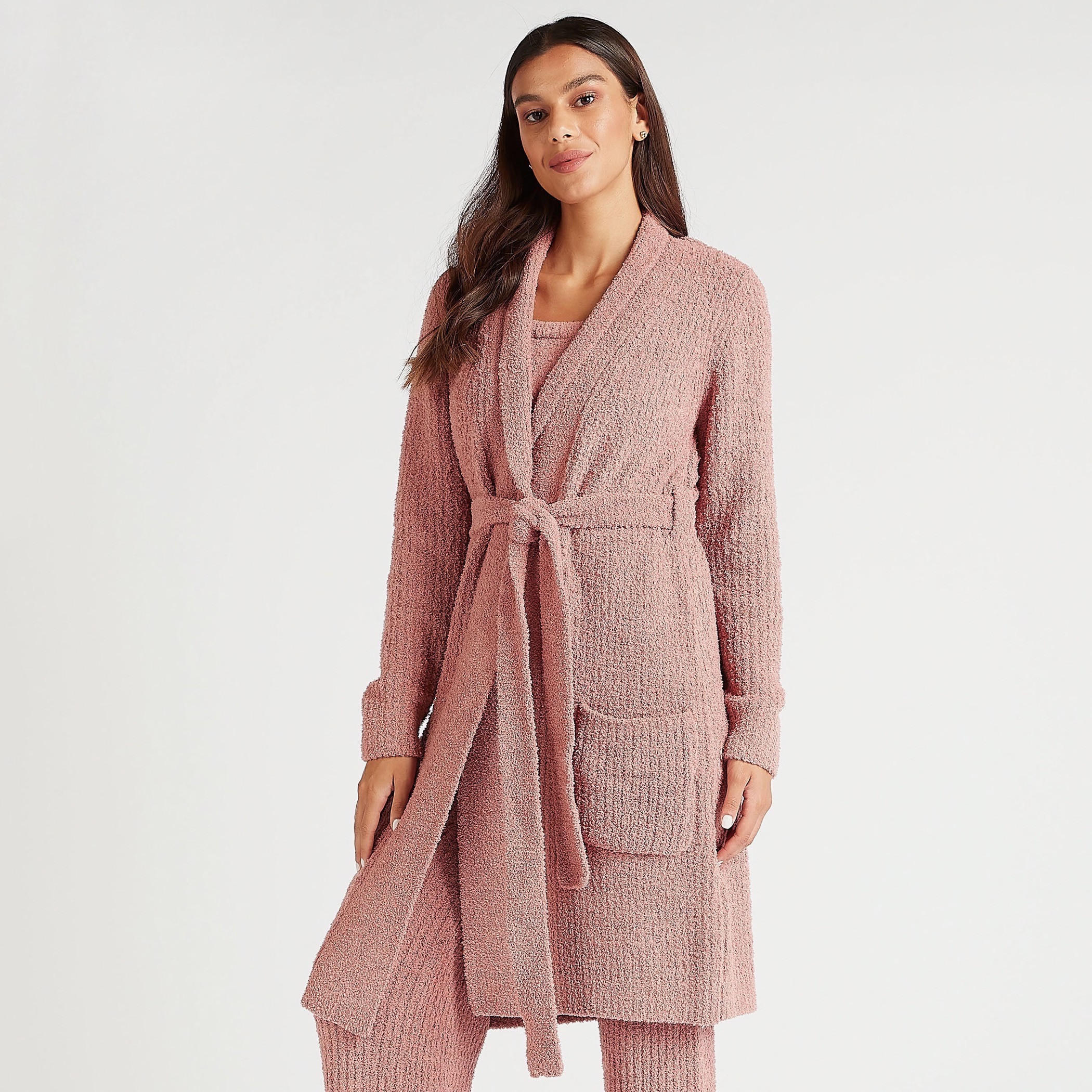 روب بارز الملمس بحزام وأكمام طويلة-women-clothing-nightwear-robes-image-5