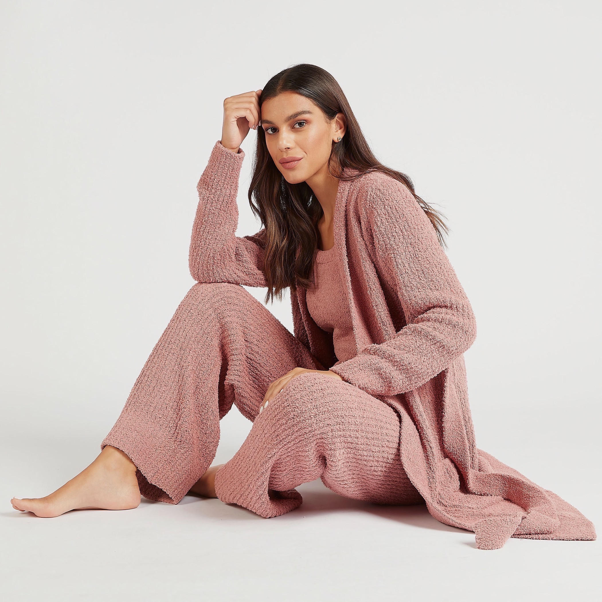 روب بارز الملمس بحزام وأكمام طويلة-women-clothing-nightwear-robes-image-4