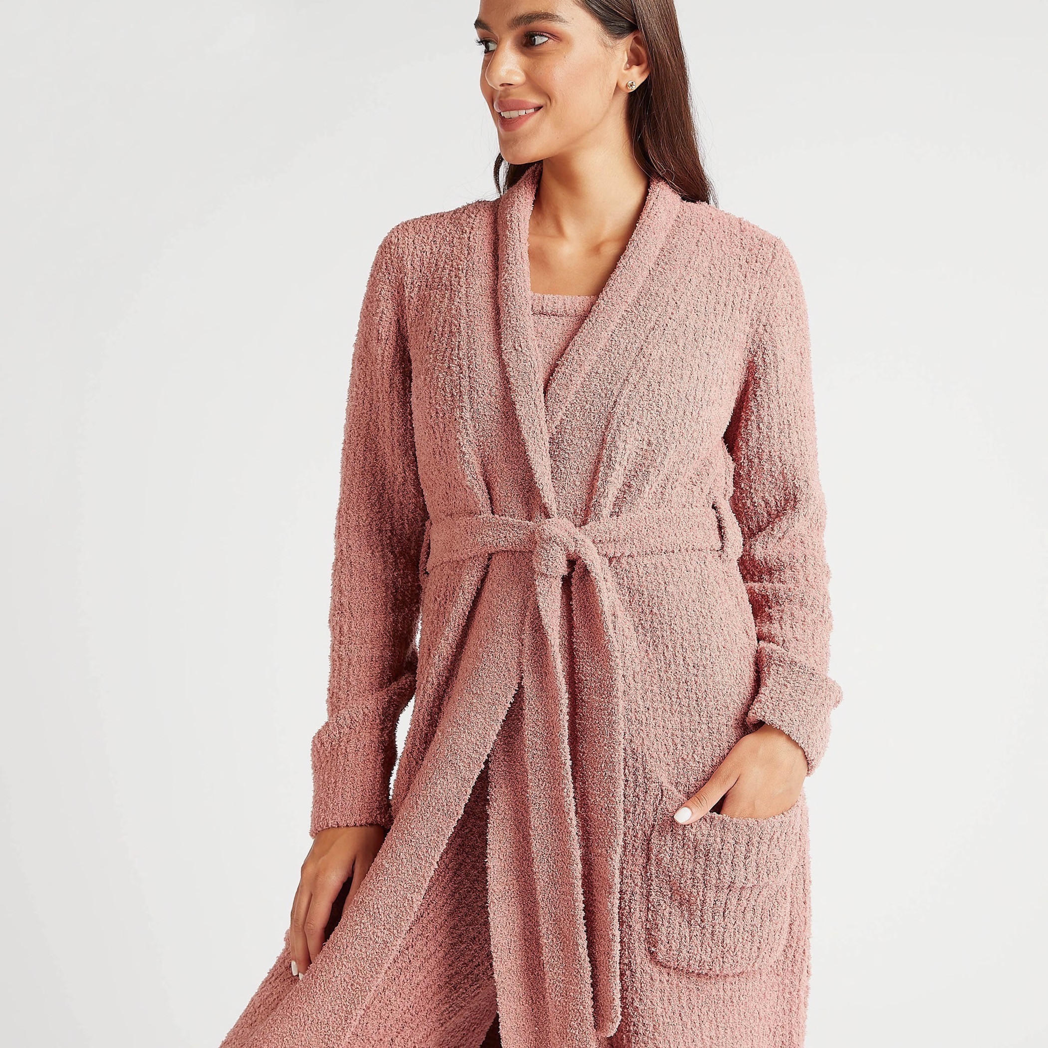 روب بارز الملمس بحزام وأكمام طويلة-women-clothing-nightwear-robes-image-3