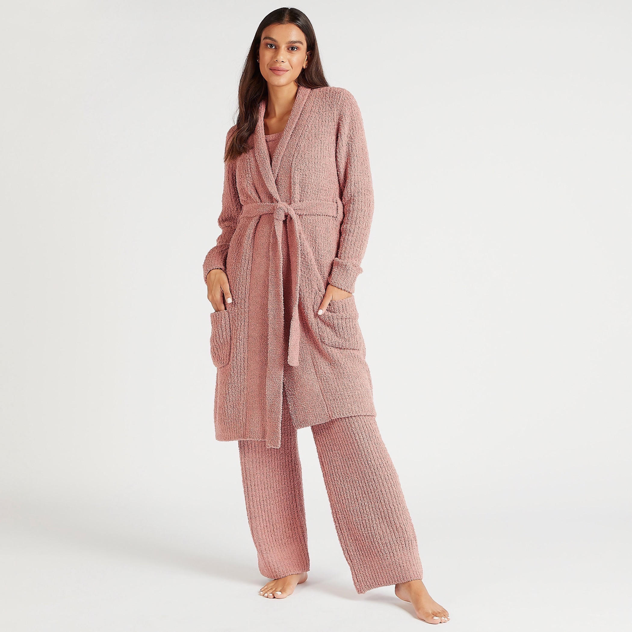 روب بارز الملمس بحزام وأكمام طويلة-women-clothing-nightwear-robes-image-2
