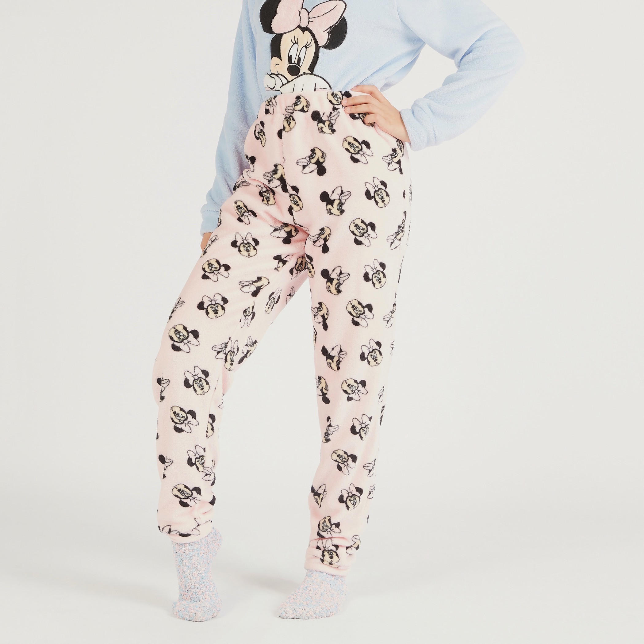 Minnie Mouse Textured Sweatshirt and Pyjama Set with Socks-women-clothing-nightwear-pyjamas-longsets-image-5