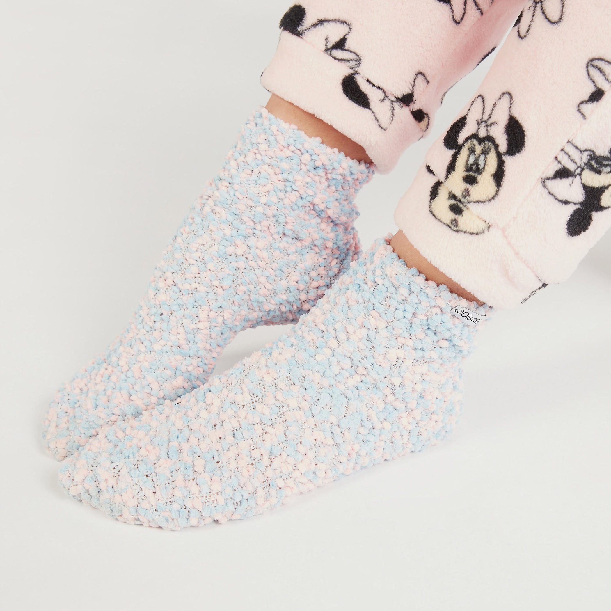 Minnie Mouse Textured Sweatshirt and Pyjama Set with Socks-women-clothing-nightwear-pyjamas-longsets-image-6