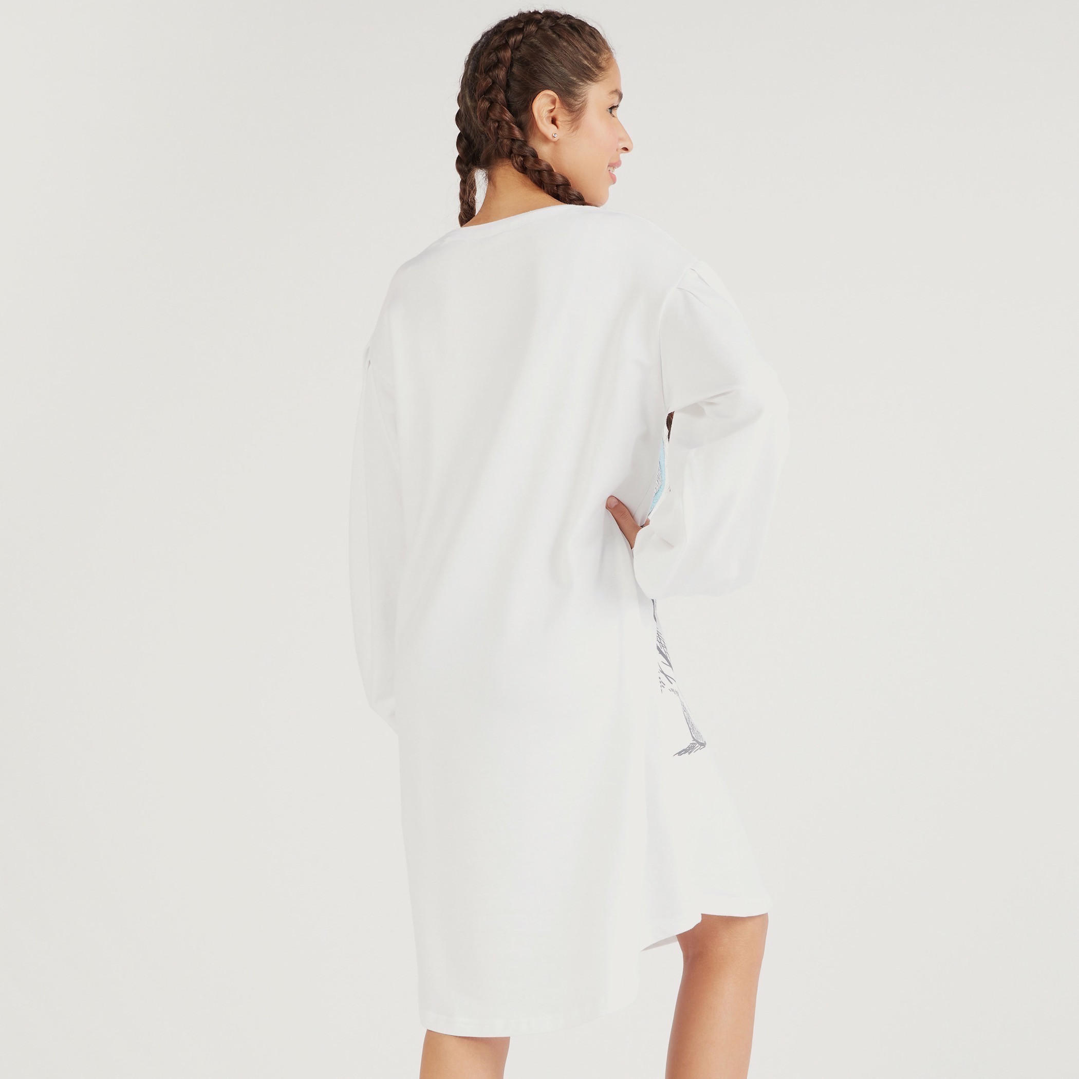 Printed Round Neck Sleepshirt with 3/4 Sleeves-women-clothing-nightwear-nighties-image-4