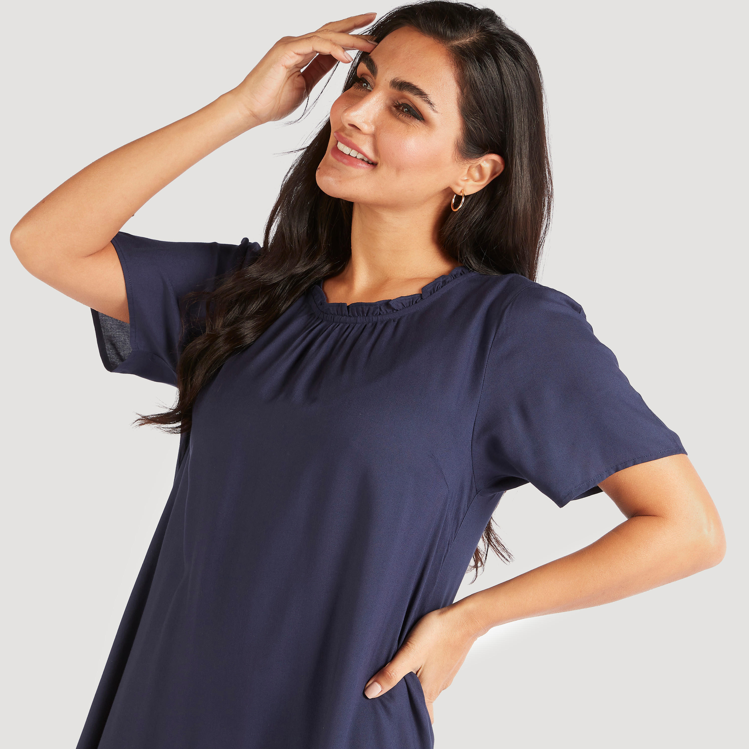 Set of 2- Printed Round Neck Sleepshirt with Cap Sleeves-women-clothing-nightwear-nighties-image-4