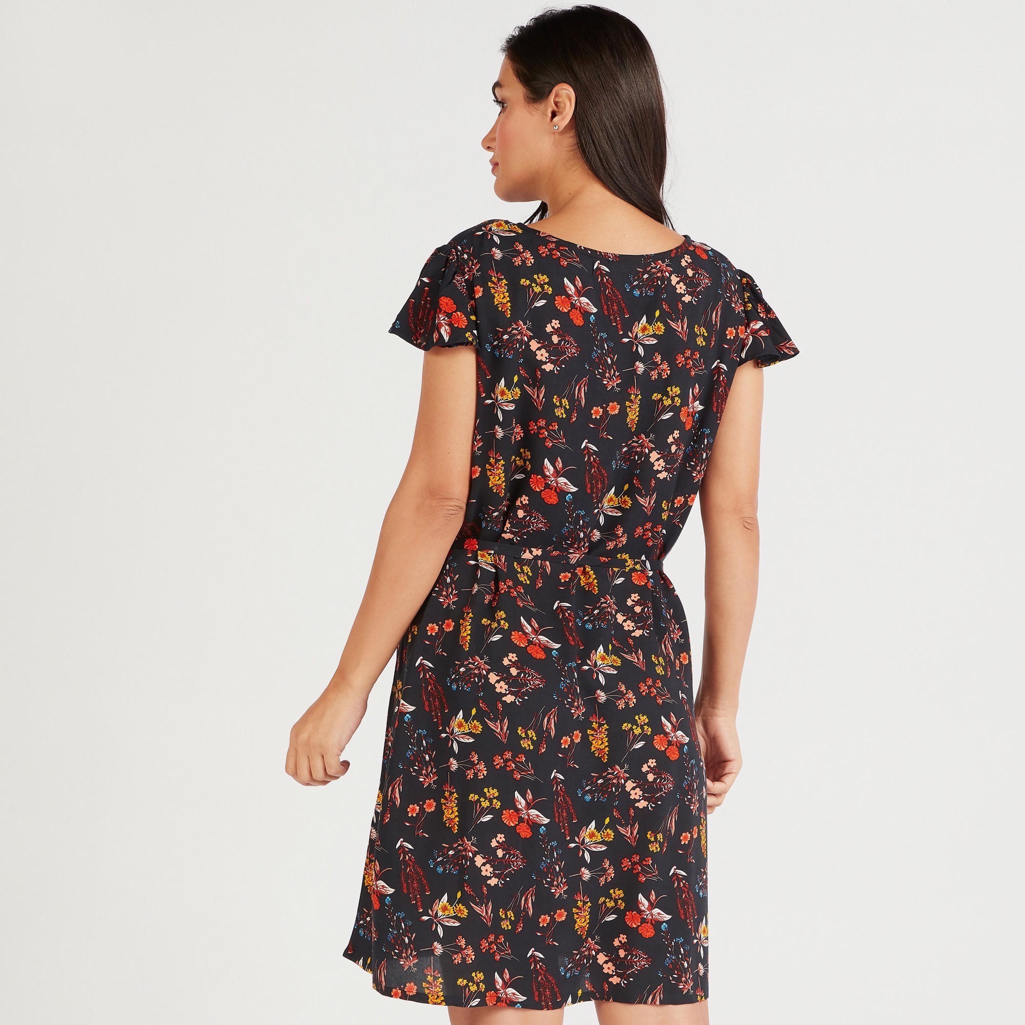 قميص نوم بأكمام كاب وياقة مستديرة وطبعات - طقم من قطعتين-women-clothing-nightwear-nighties-image-3