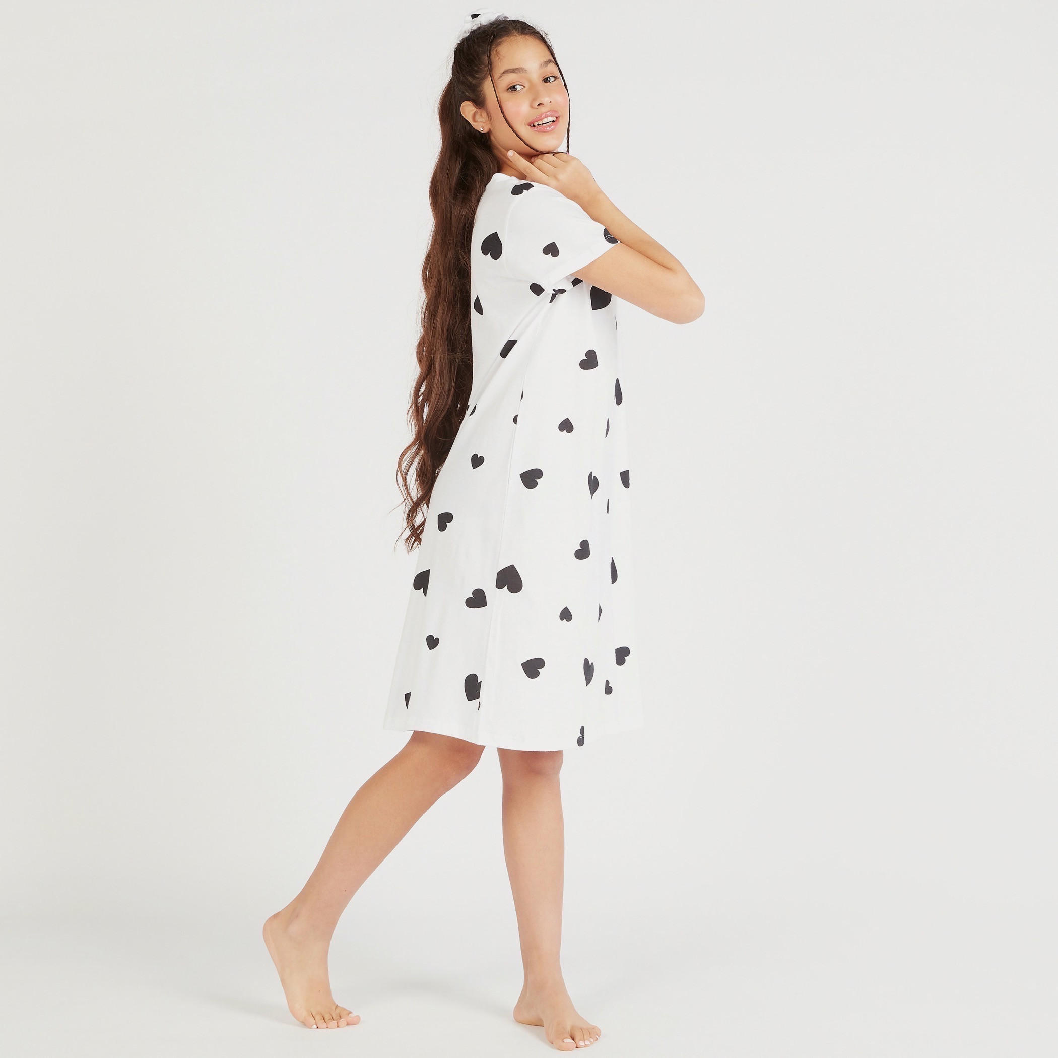 Set of 2 - Round Neck Sleepshirt with Short Sleeves-women-clothing-nightwear-nighties-image-4