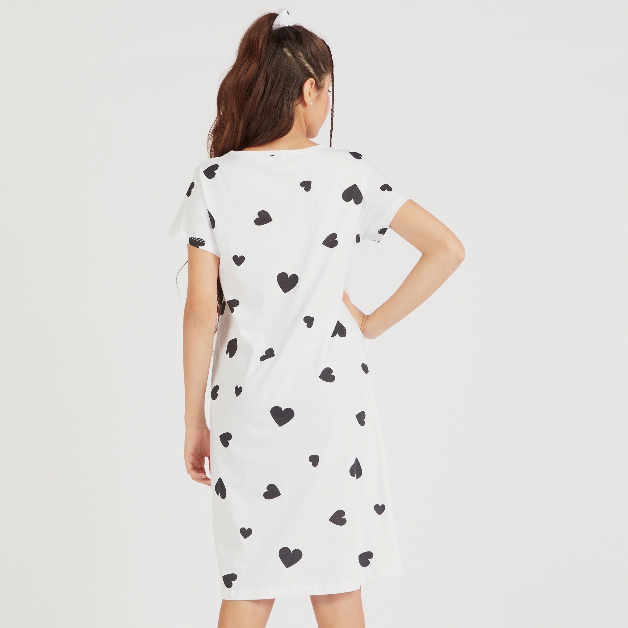 Set of 2 - Round Neck Sleepshirt with Short Sleeves-women-clothing-nightwear-nighties-image-6