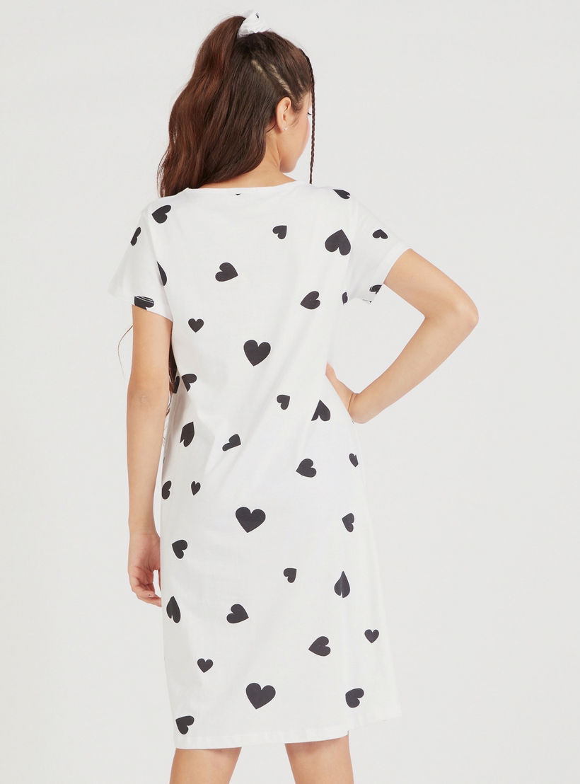 Set of 2 - Round Neck Sleepshirt with Short Sleeves-women-clothing-nightwear-nighties-image-6