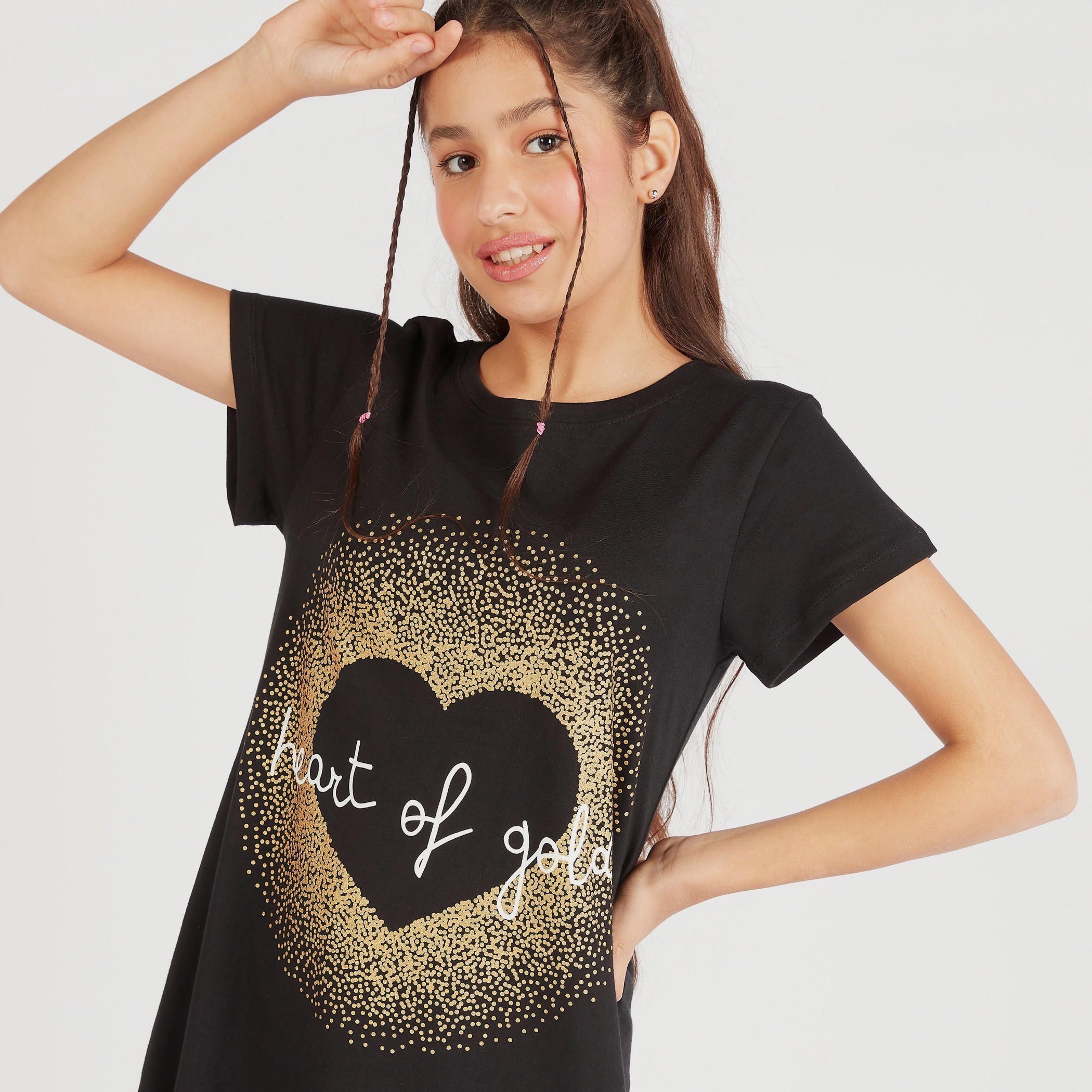 Set of 2 - Round Neck Sleepshirt with Short Sleeves-women-clothing-nightwear-nighties-image-7