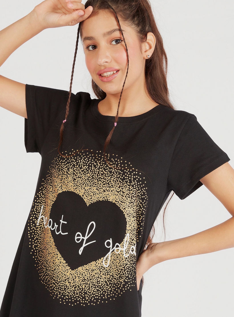 Set of 2 - Round Neck Sleepshirt with Short Sleeves-women-clothing-nightwear-nighties-image-7