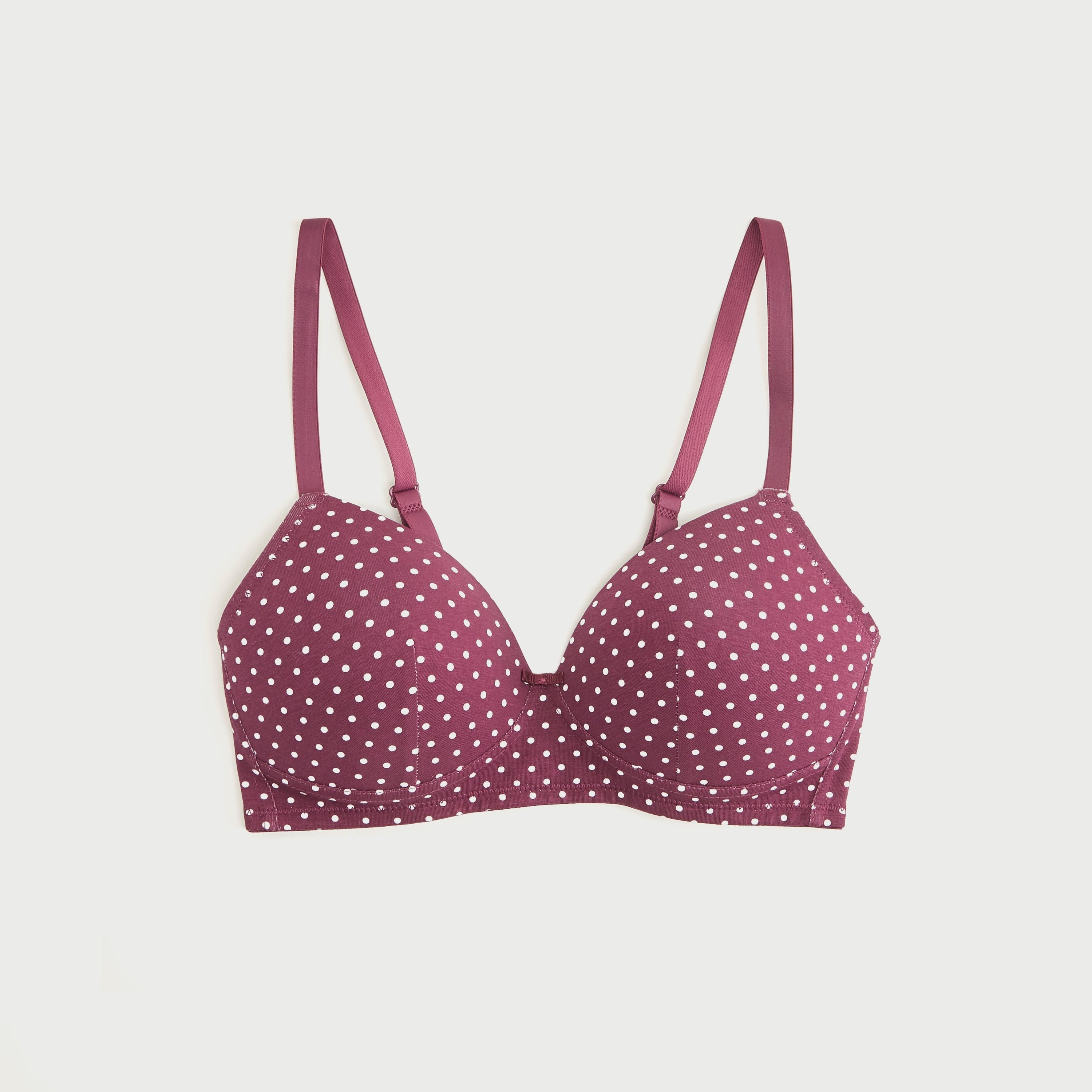 صدريّة تيشيرت مبطنة بخطاف إغلاق وطبعات منقّطة-women-clothing-lingerie-bras-image-1