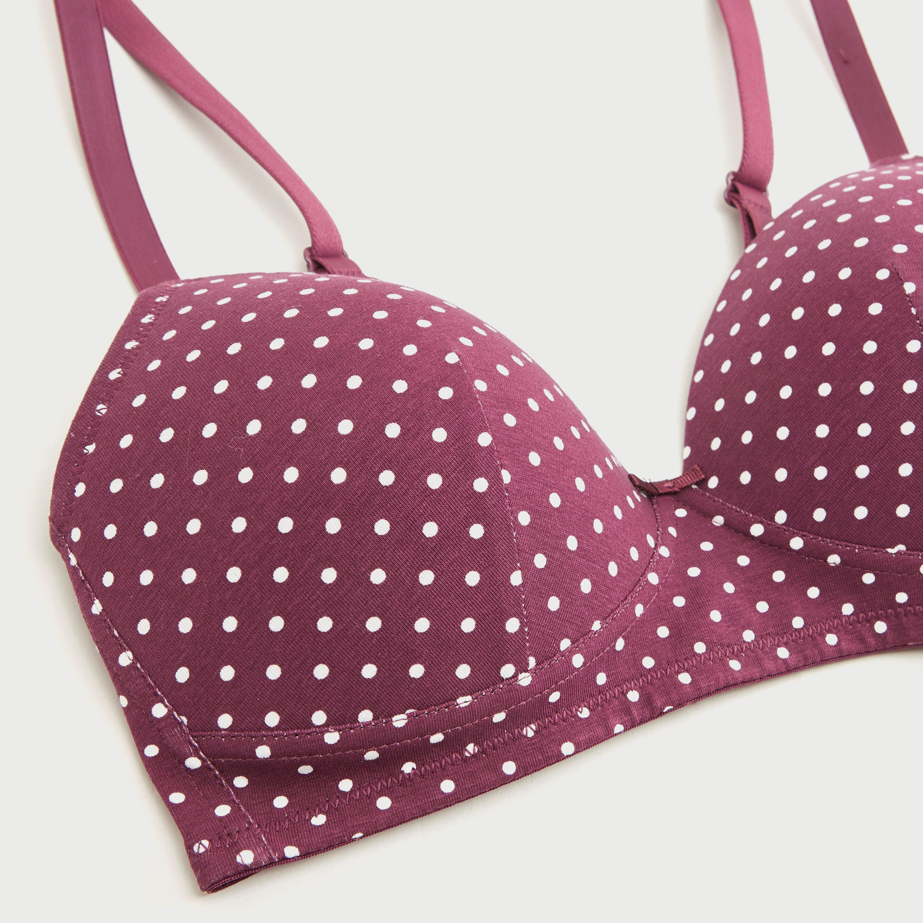 صدريّة تيشيرت مبطنة بخطاف إغلاق وطبعات منقّطة-women-clothing-lingerie-bras-image-2