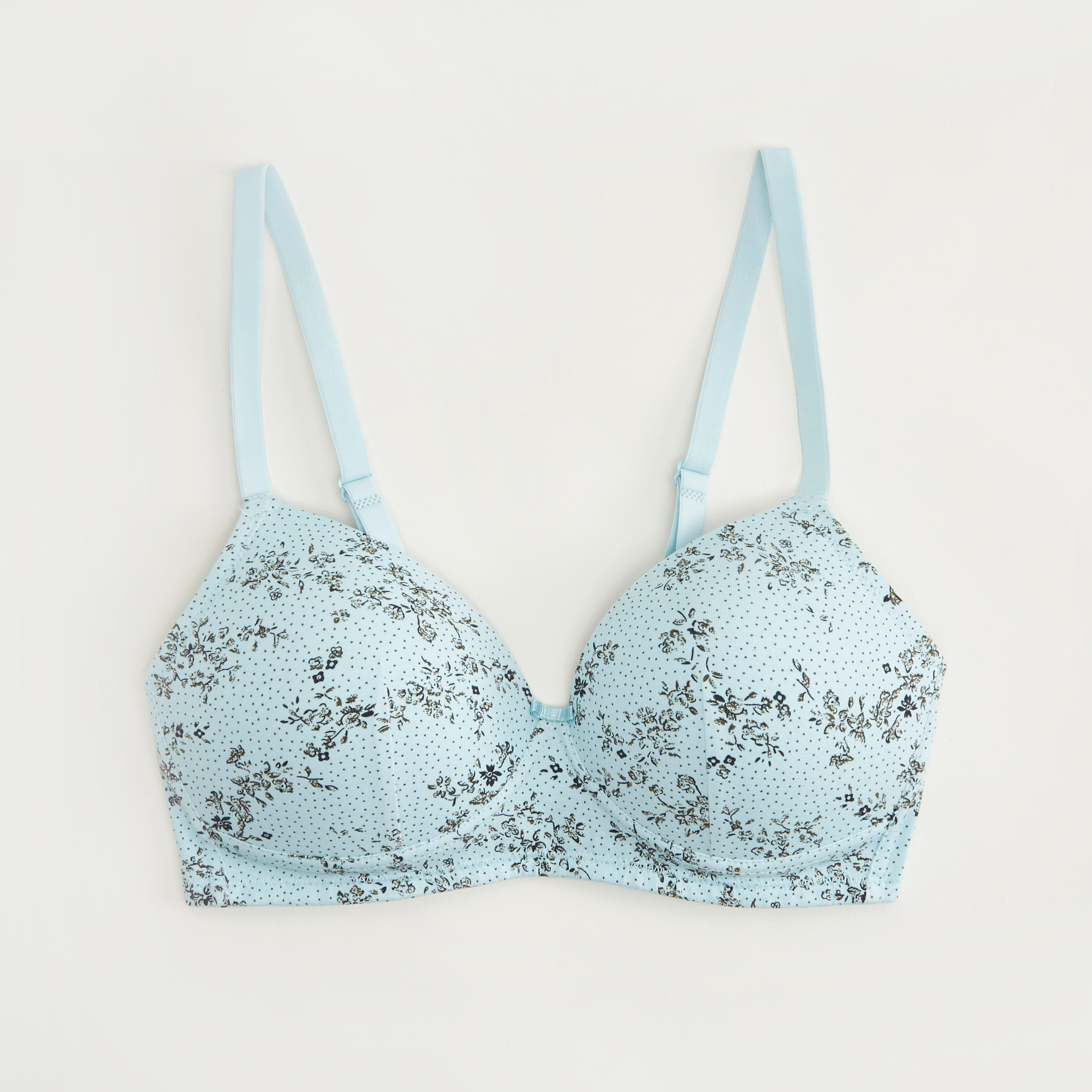 صدرية تيشيرت مبطنة بخطآف إغلاق و طبعات أزهار-women-clothing-lingerie-bras-image-1