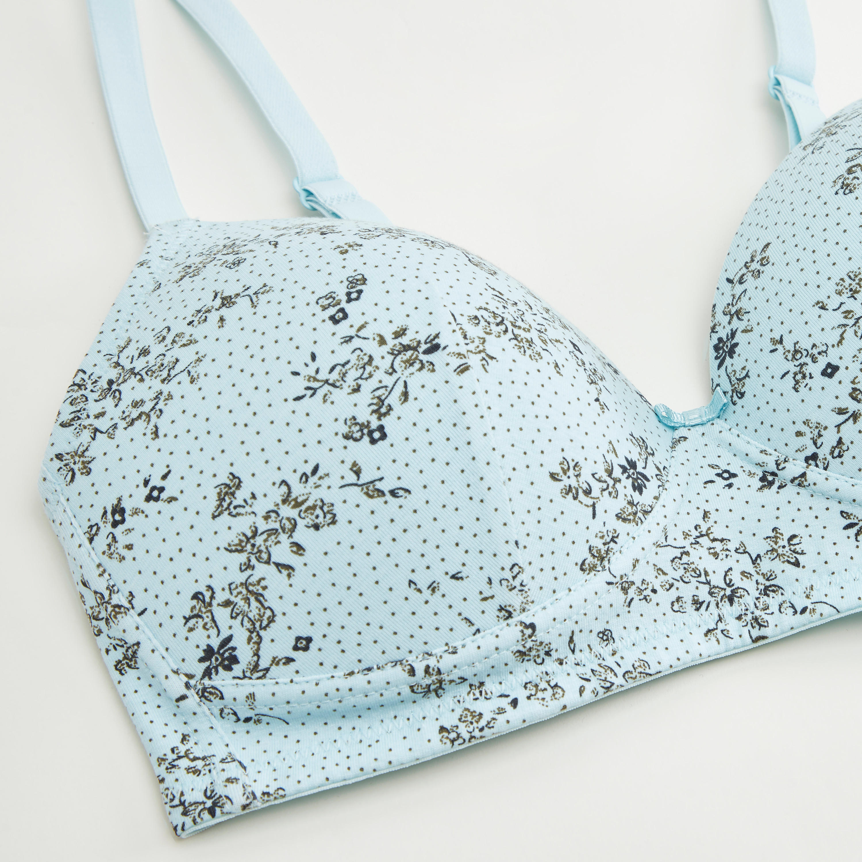 صدرية تيشيرت مبطنة بخطآف إغلاق و طبعات أزهار-women-clothing-lingerie-bras-image-2