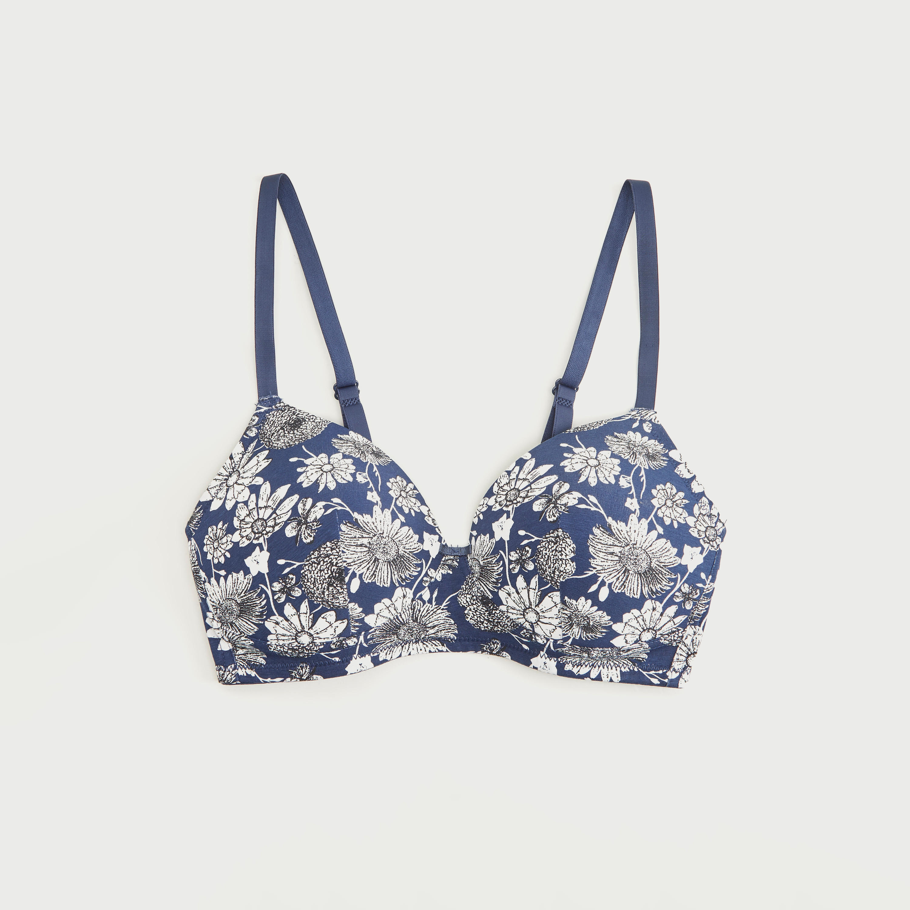 صدرية تيشيرت مبطنة بخطآف إغلاق وطبعات أزهار-women-clothing-lingerie-bras-image-1