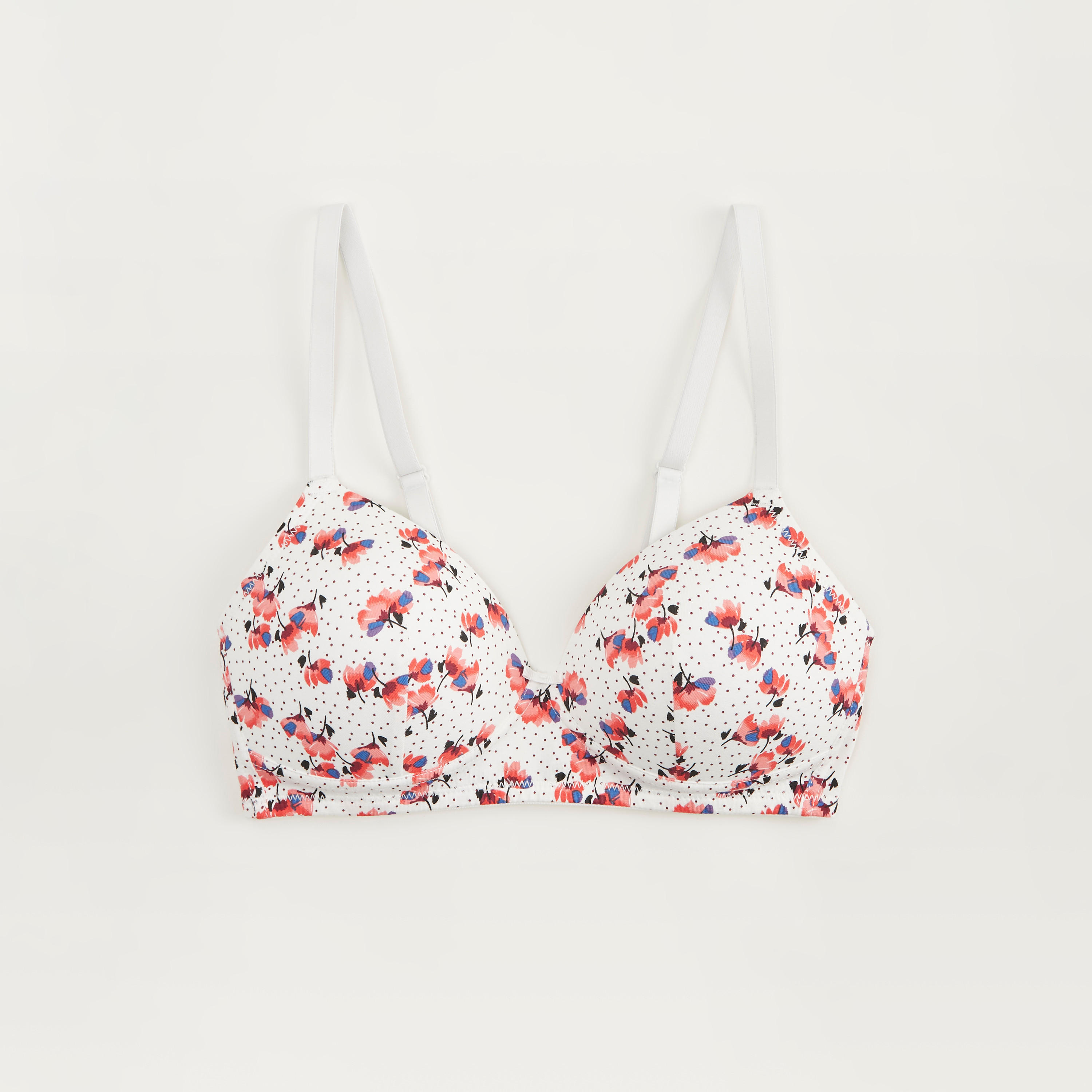 صدرية تيشيرت مبطنة بخطآف إغلاق وطبعات أزهار-women-clothing-lingerie-bras-image-1