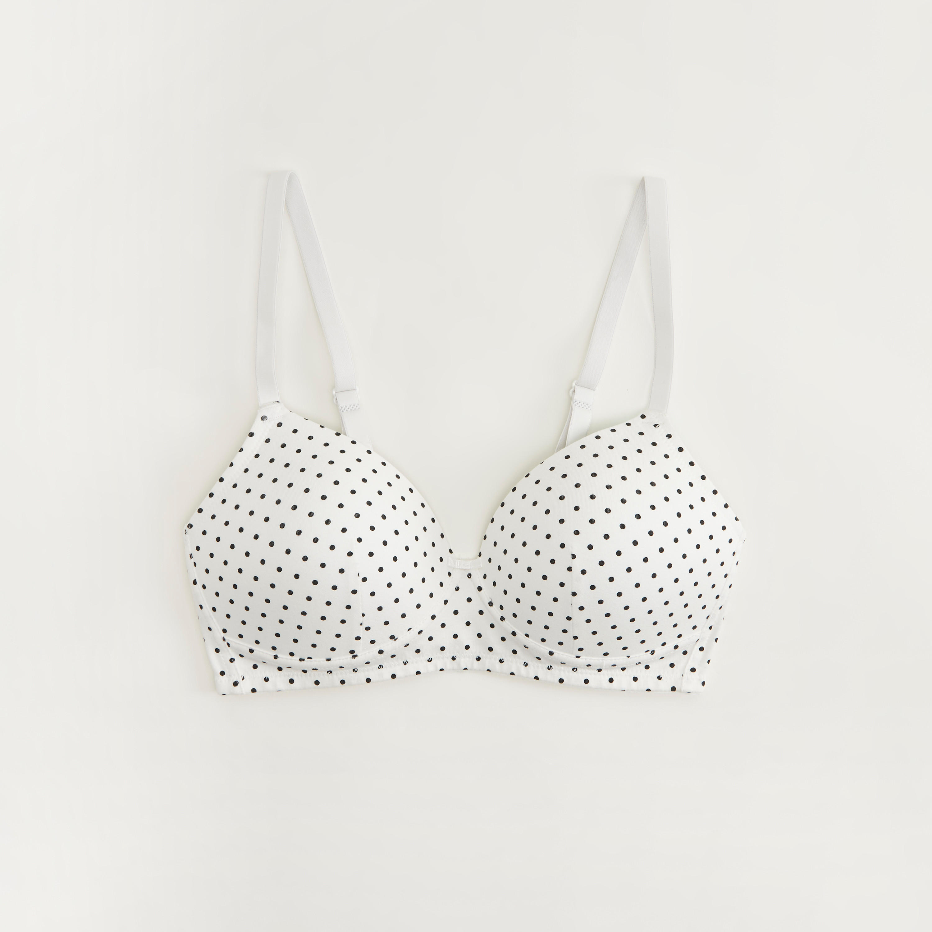 صدريّة تيشيرت مبطنة بخطاف إغلاق وطبعات منقّطة-women-clothing-lingerie-bras-image-1