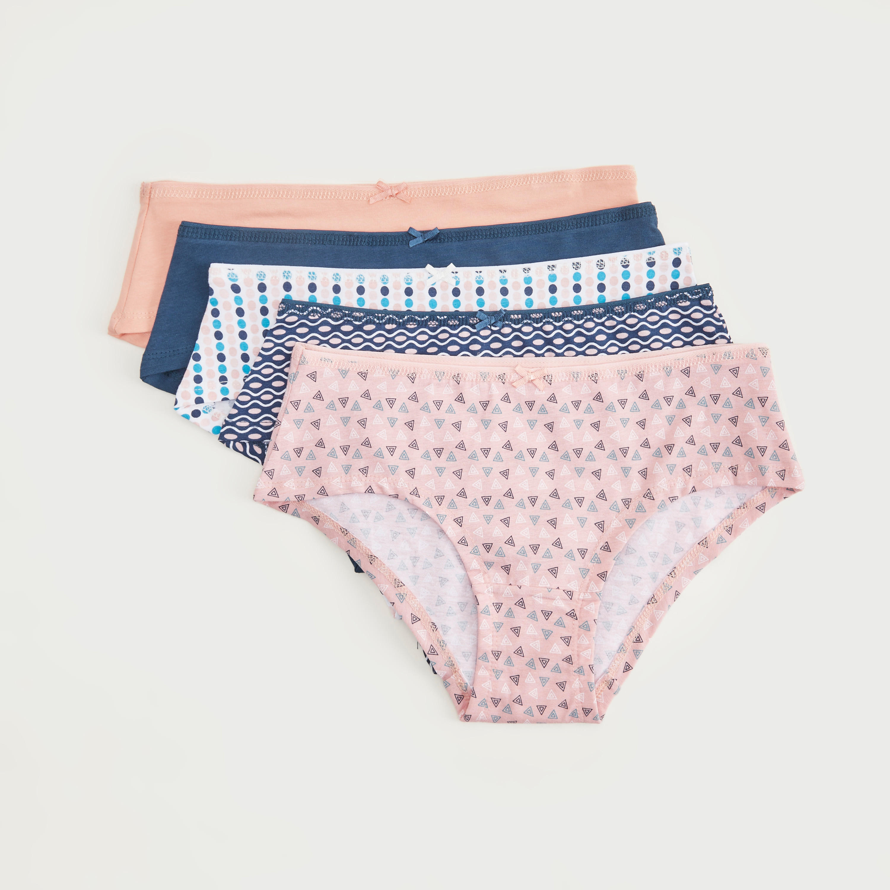 طقم سراويل داخليّة هيبستر متنوّعة بخصر مطّاطي - 5 قطع-women-clothing-lingerie-panties-image-1