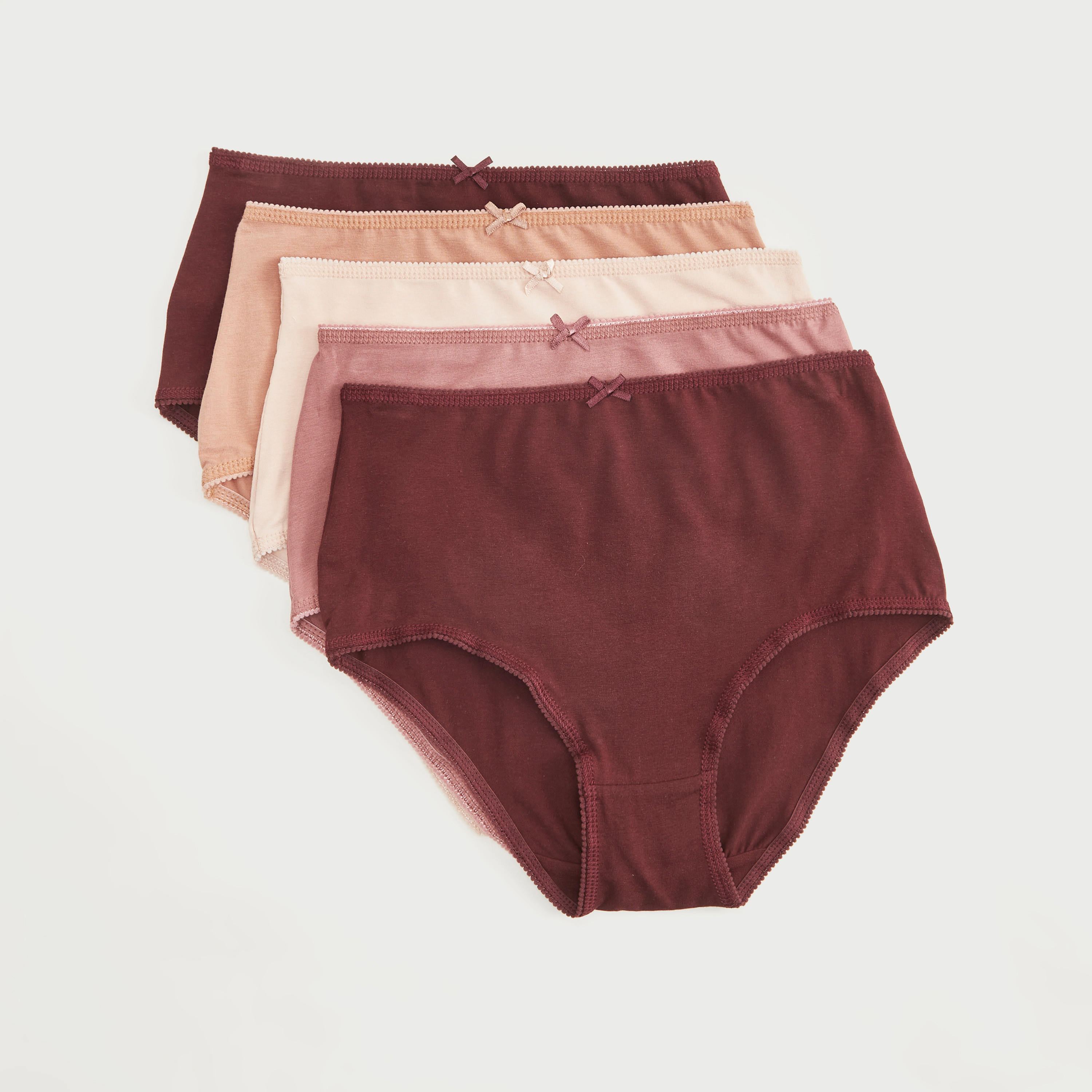 سراويل داخلية بوي شورت سادة بخصر مطّاطي- مجموعة من 5 قطع-women-clothing-lingerie-panties-image-1