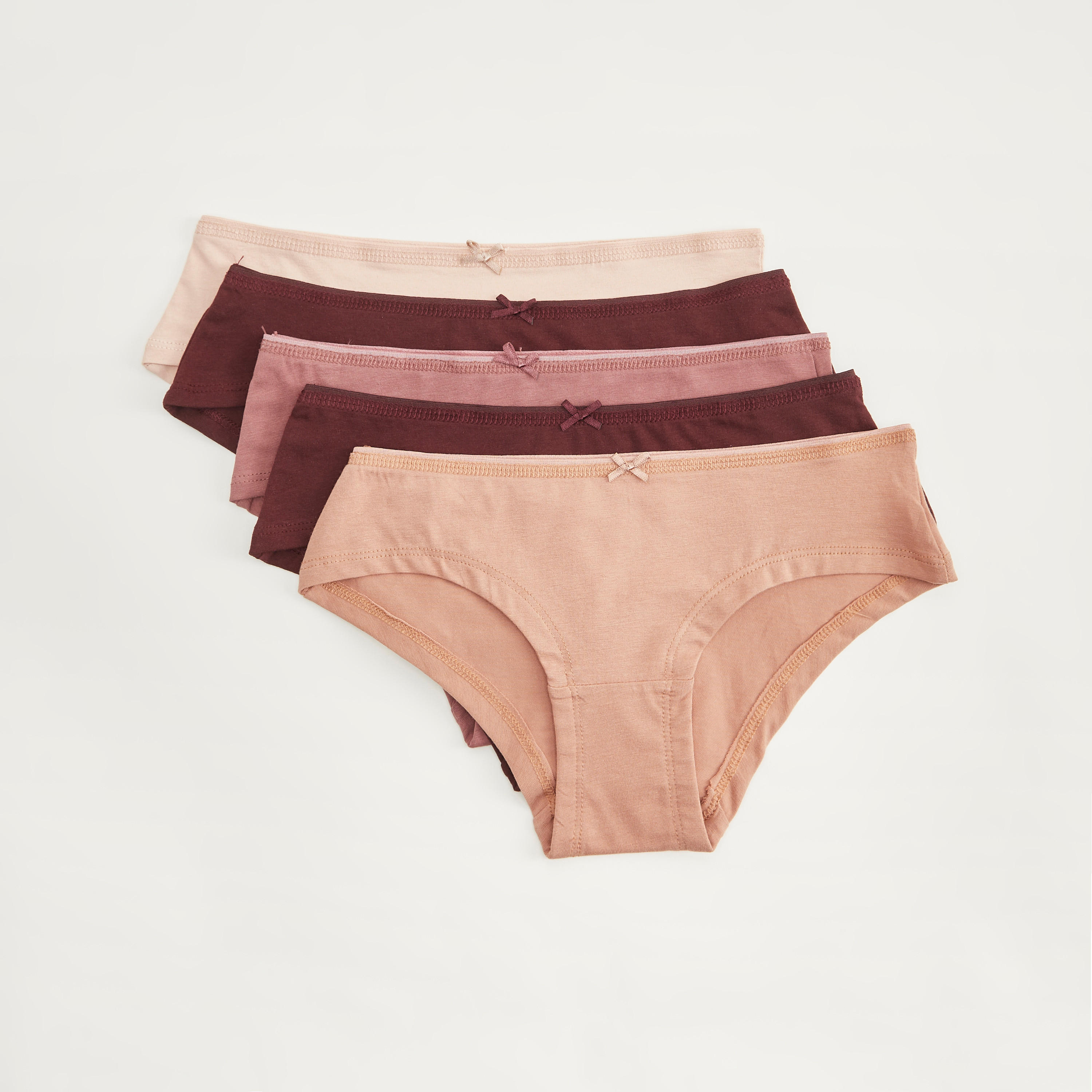 طقم سراويل هيبستر بخصر مطّاطي - 5 قطع-women-clothing-lingerie-panties-image-1