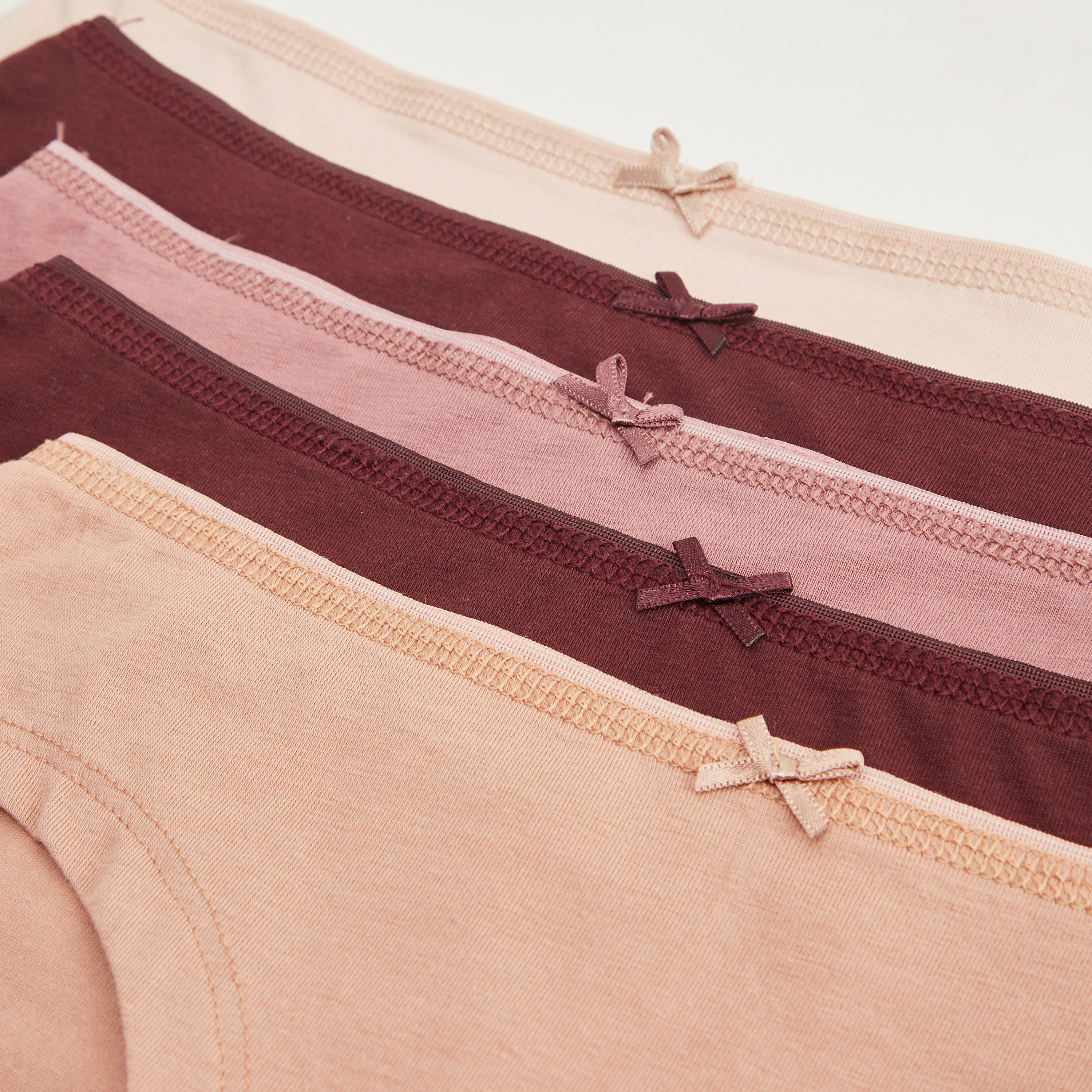 طقم سراويل هيبستر بخصر مطّاطي - 5 قطع-women-clothing-lingerie-panties-image-2