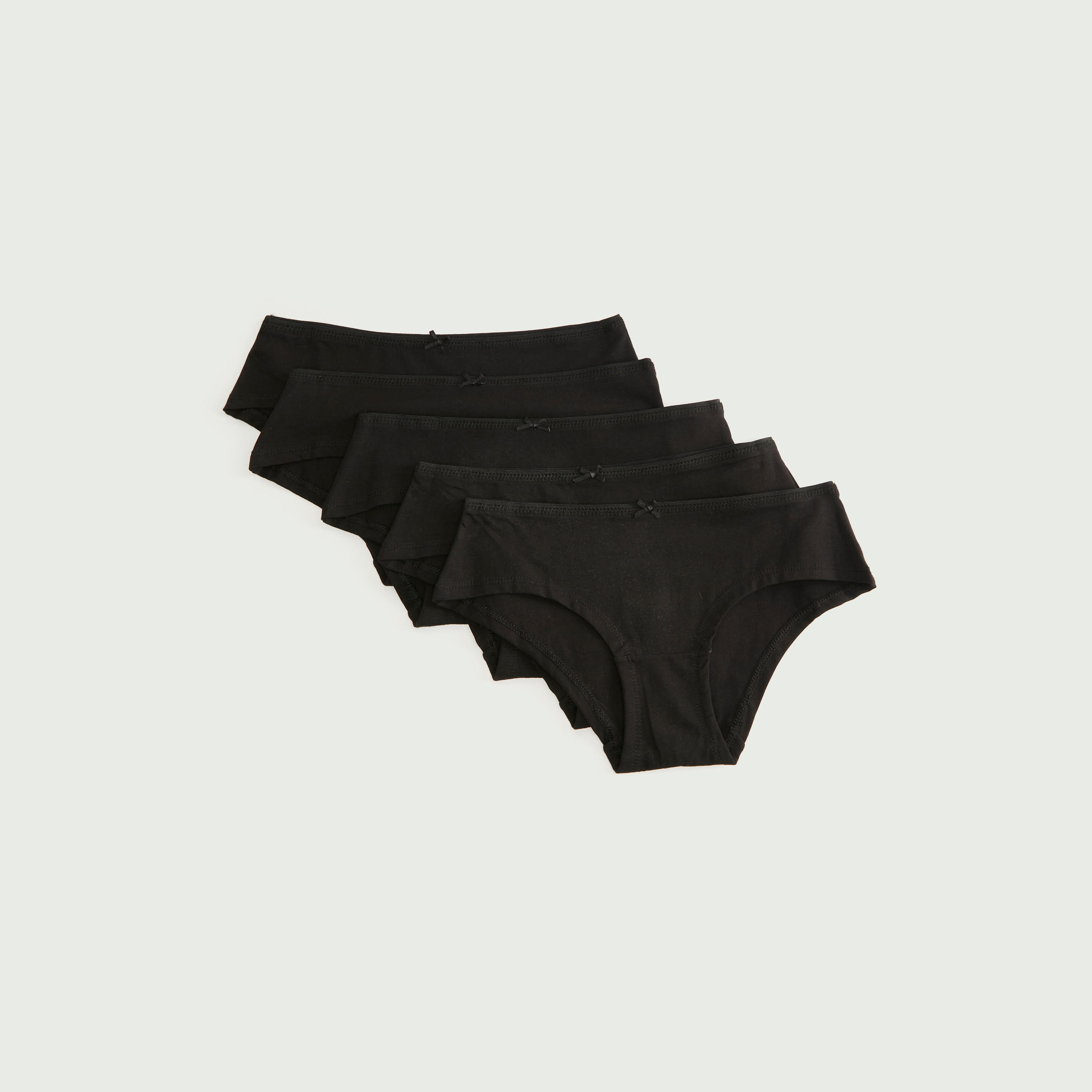 سروال هيبستر سادة بتفاصيل فيونكة - طقم من 5 قطع-women-clothing-lingerie-panties-image-4