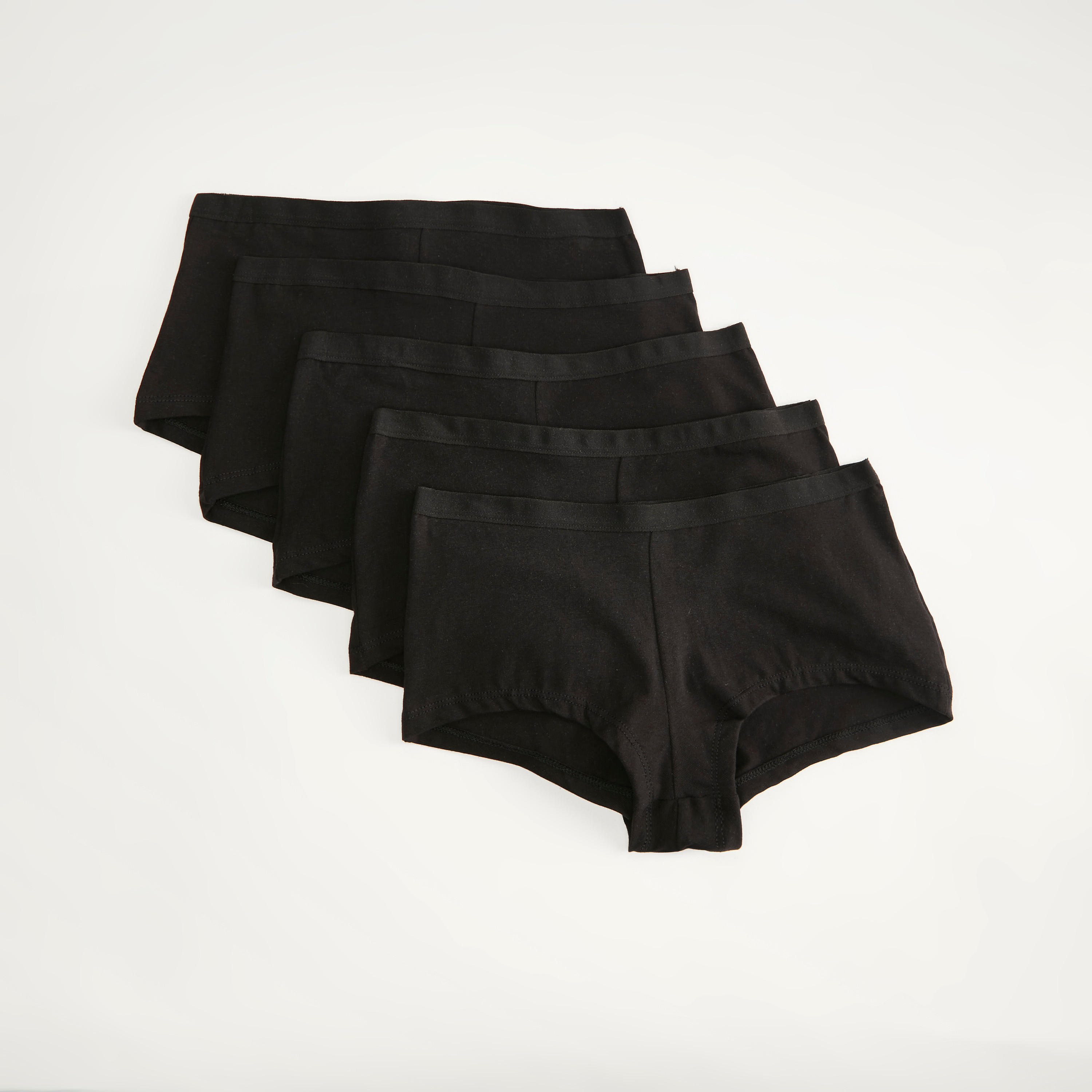 Set of 5 - Solid Boyshorts with Elasticated Waistband-women-clothing-lingerie-panties-image-1
