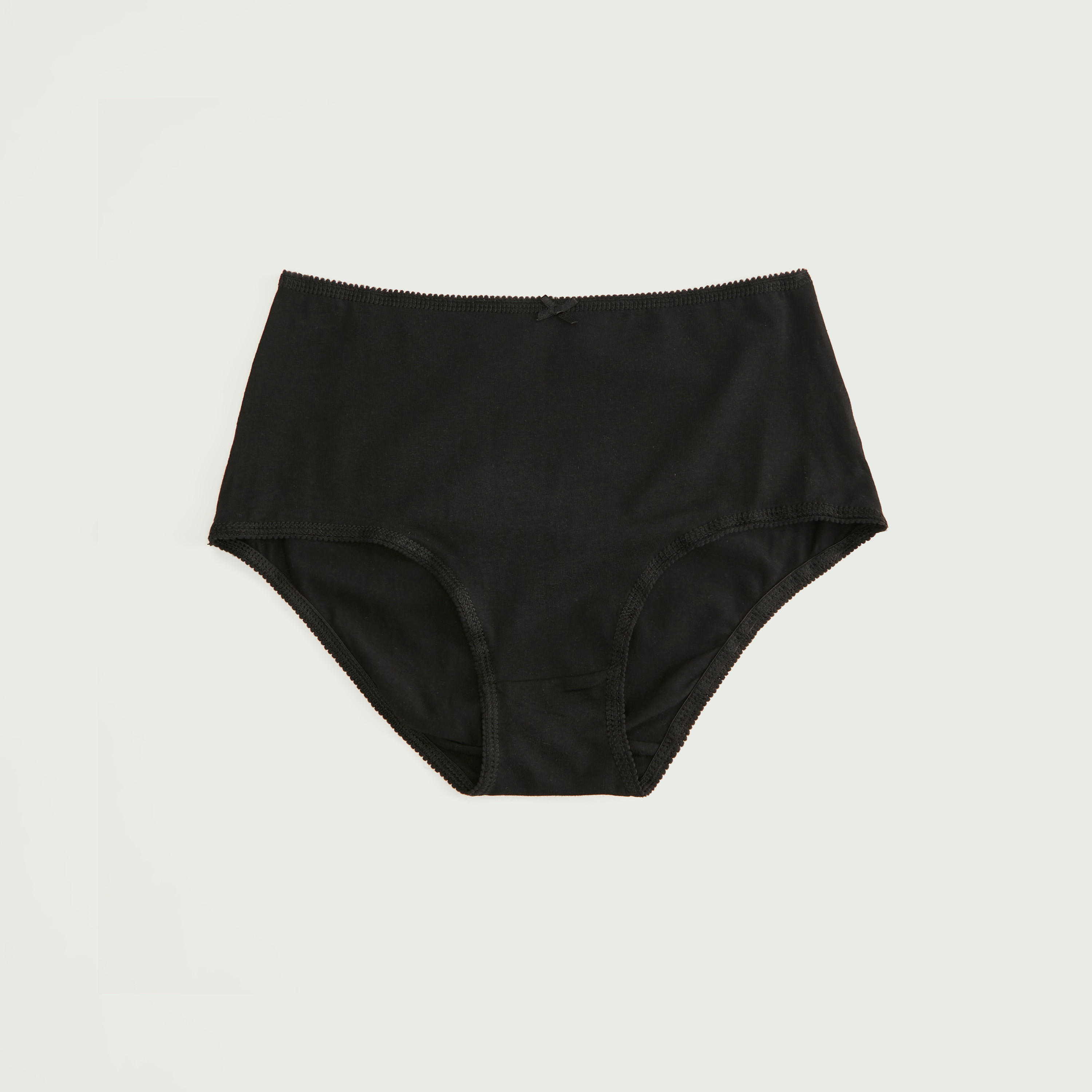 سراويل بوي شورت سادة بخصر مطاطي وتفاصيل فيونكة - طقم من 5-women-clothing-lingerie-panties-image-3
