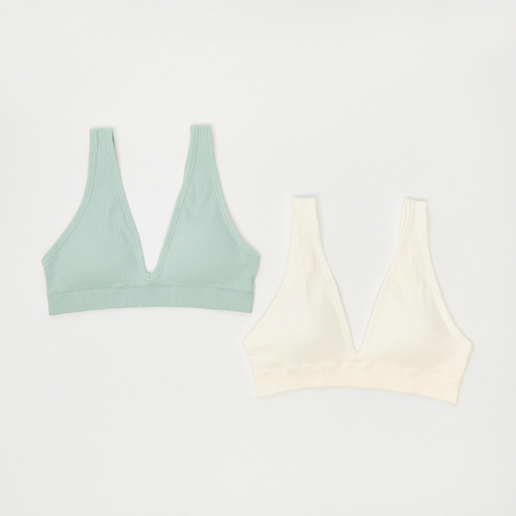 صدريّة غير مبطنة بارزة الملمس دون خياطة - طقم من قطعتين-women-clothing-lingerie-bras-image-1