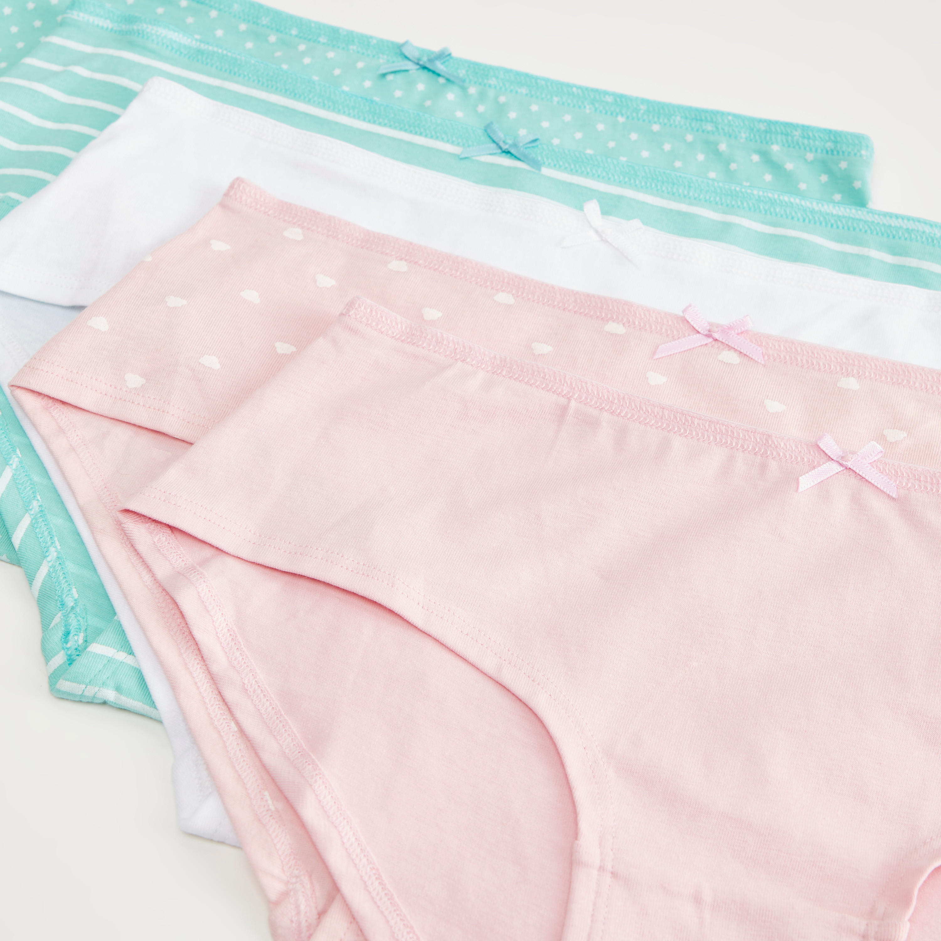 سراويل هيبستر متنوّعة بتفاصيل فيونكة - طقم من 5-women-clothing-lingerie-panties-image-2