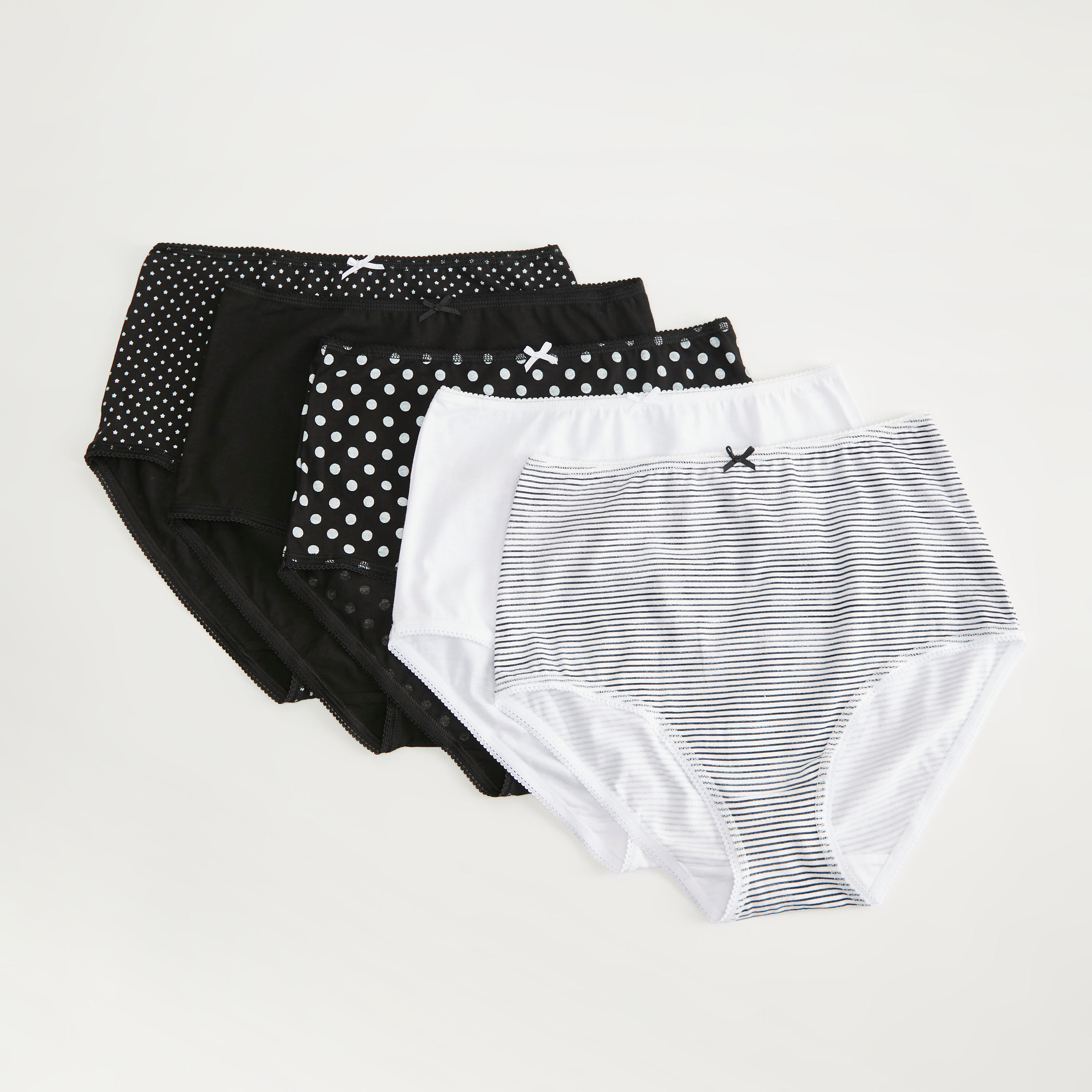 Set of 5 - Assorted Boyshorts with Bow Detail-women-clothing-lingerie-panties-image-1